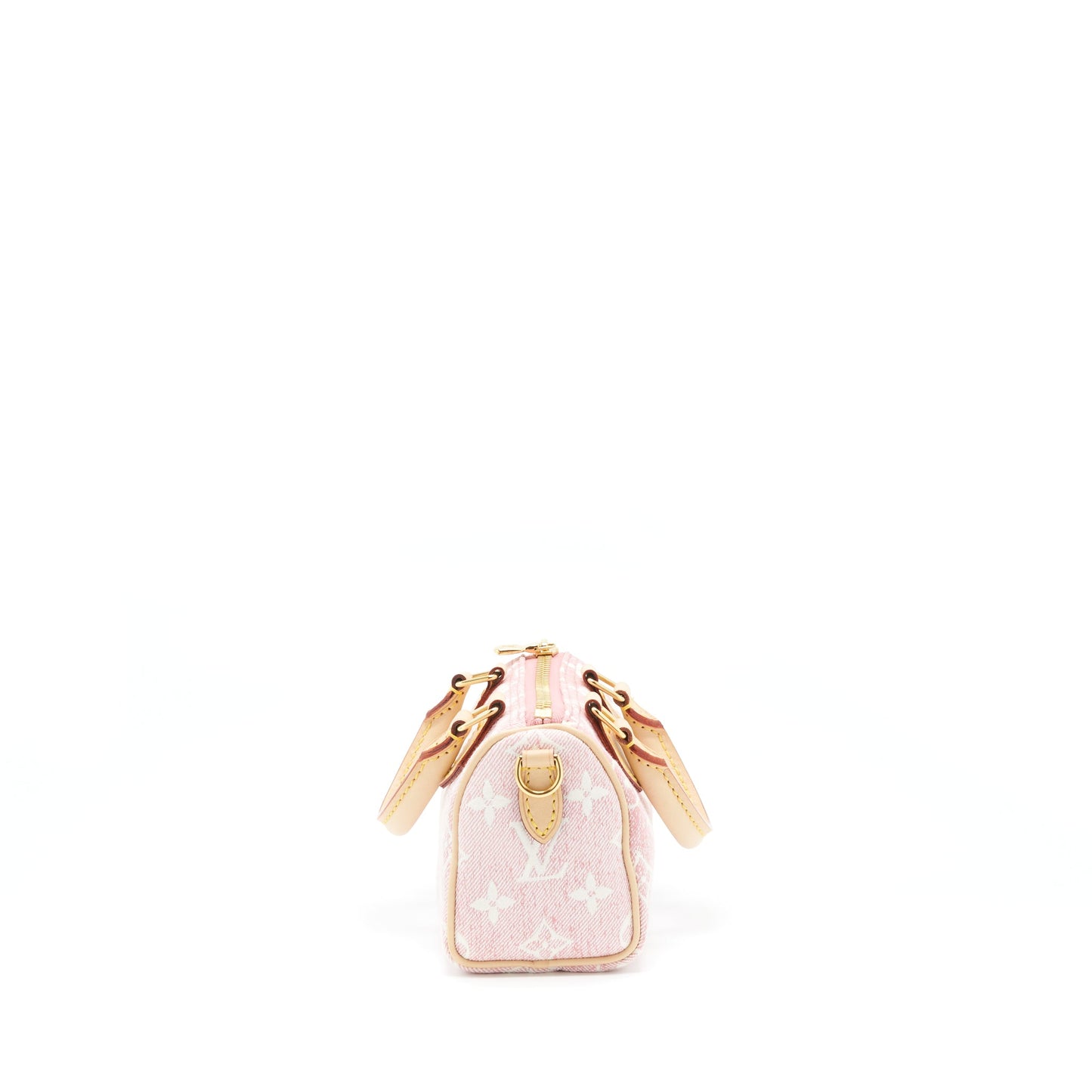 Louis Vuitton Nano Speedy Monogram Jacquard Denim Pink