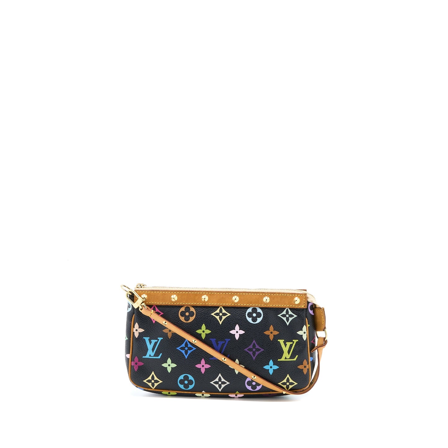Louis Vuitton Vintage Pochette Accessories Multicolour Monogram Canvas Black
