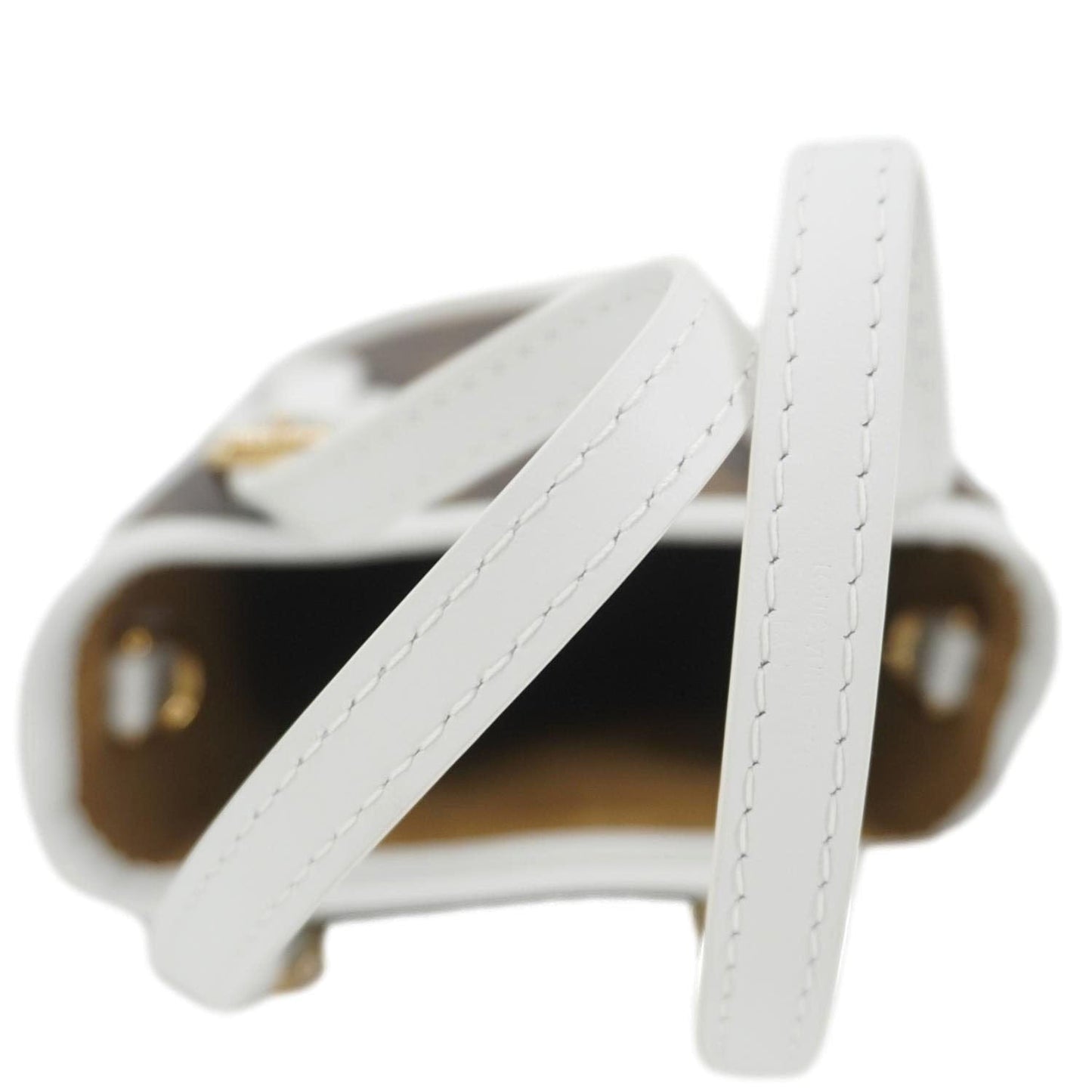 LOUIS VUITTON  Nano Bucket Monogram Canvas Crossbody Bag White