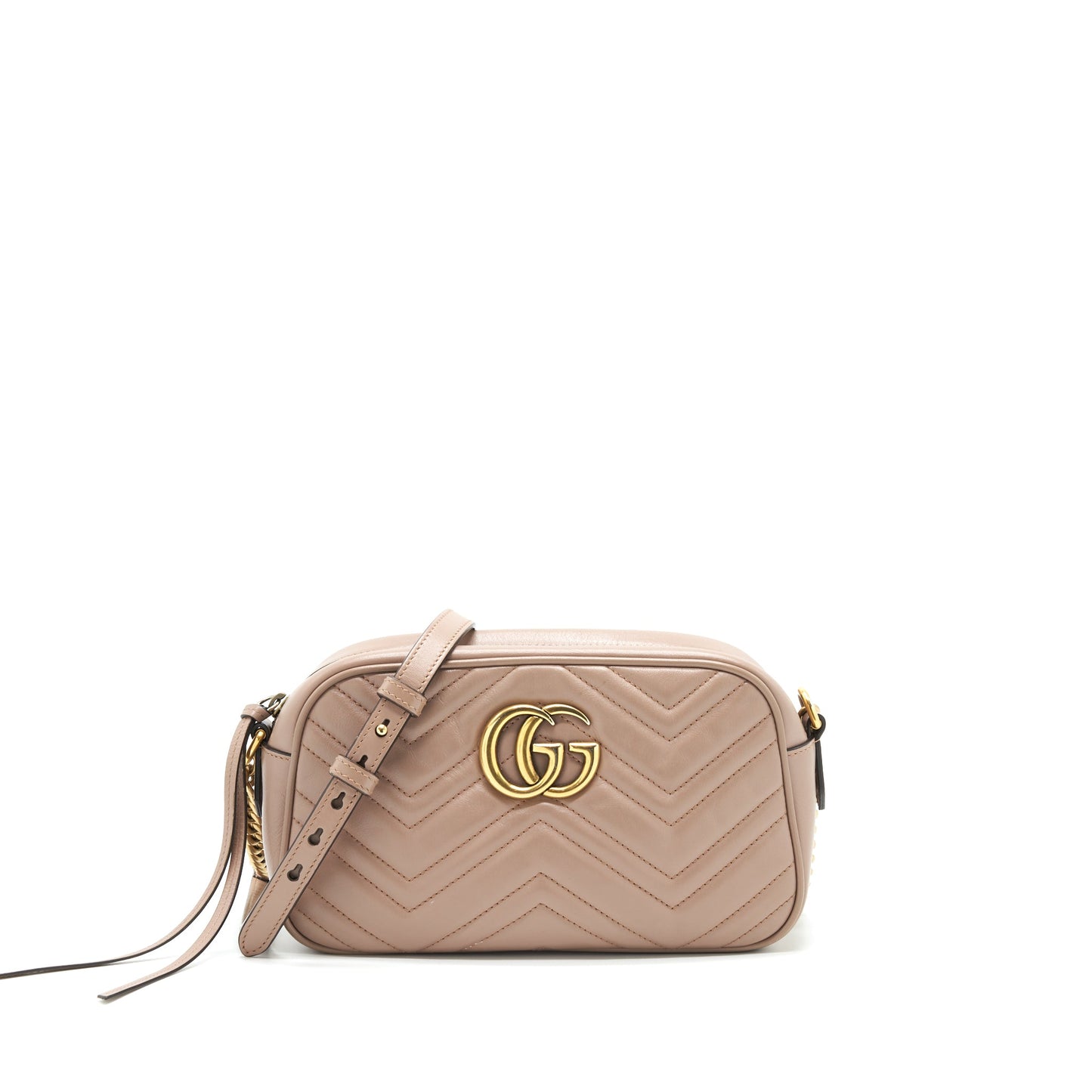 Gucci Marmont Small Matelasse Camera Purse Beige