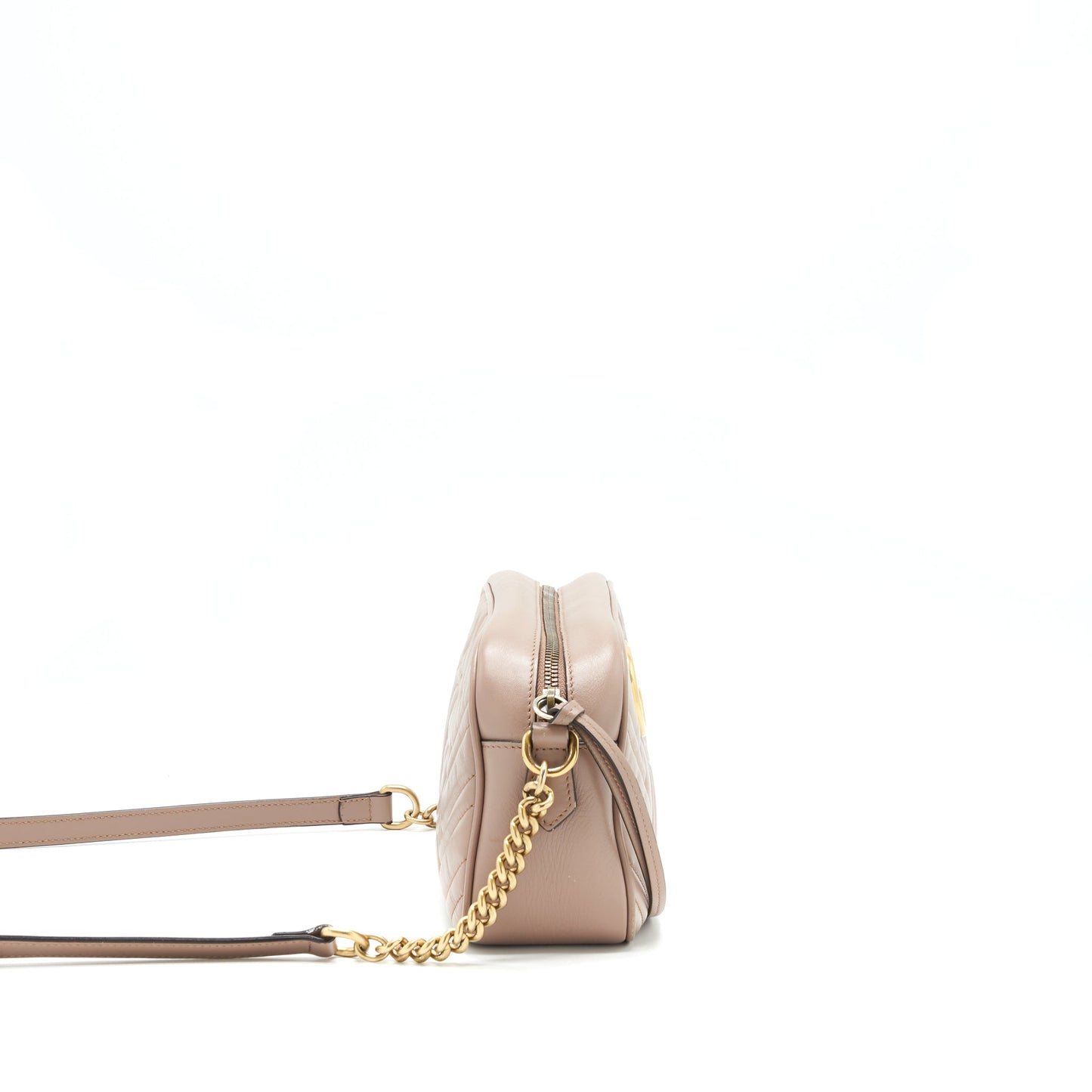 Gucci Marmont Small Matelasse Camera Purse Beige