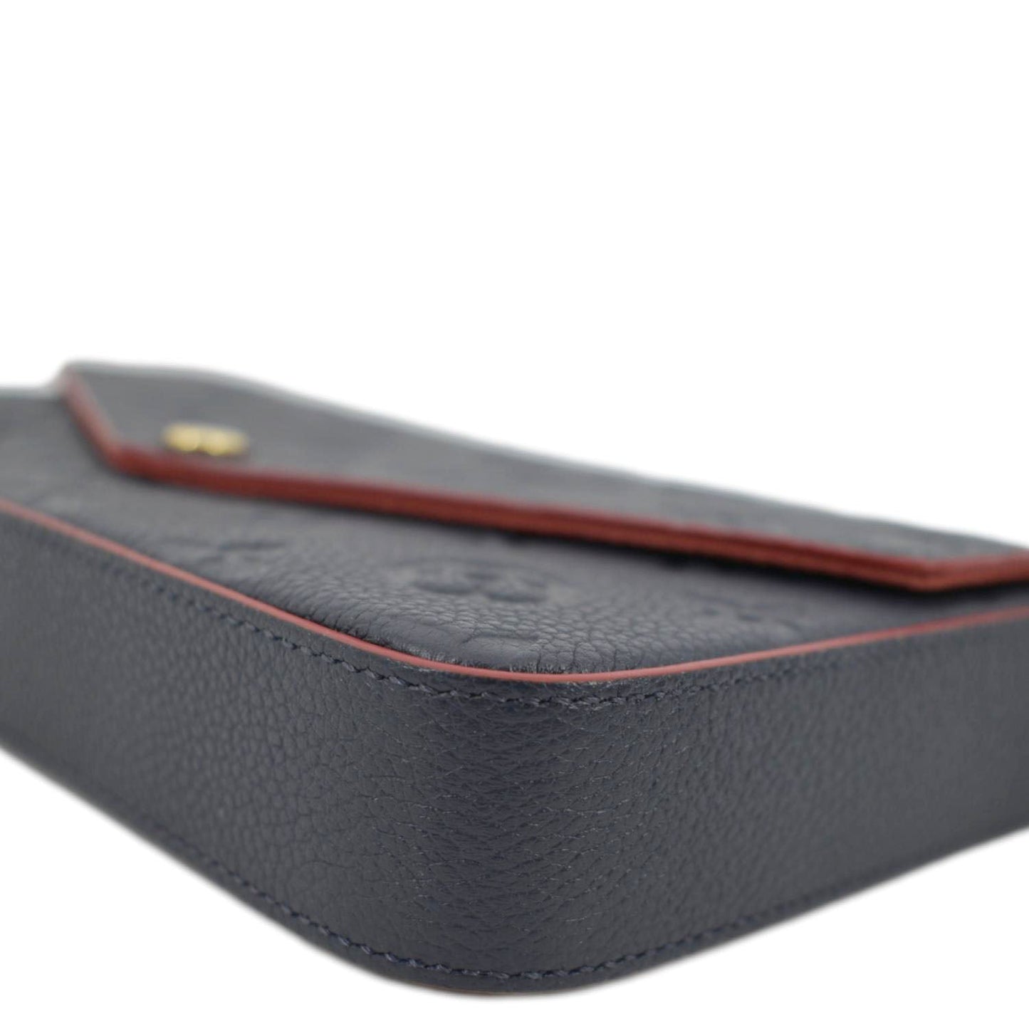 LOUIS VUITTON Felicie Monogram Empreinte Pochette Crossbody Bag Marine Rouge