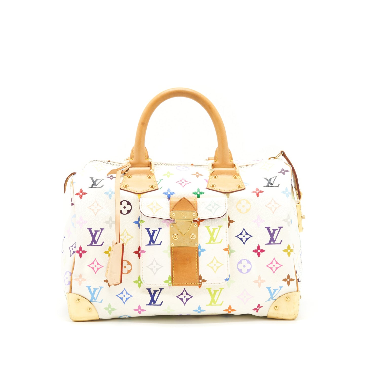 Louis Vuitton White Monogram multicolour Speedy 30 Purse
