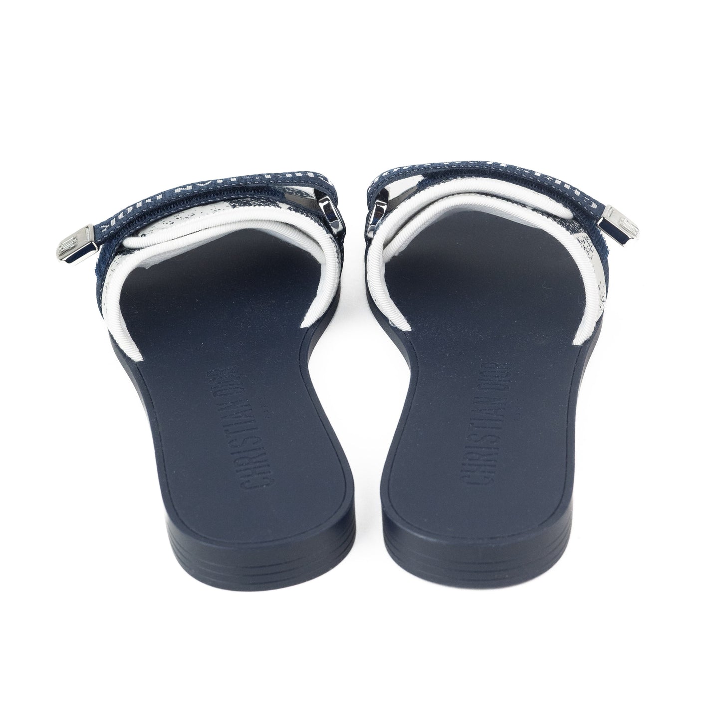 Dior (R)evolution Slides in Blue and White Technical Fabric with Dior Étoile Print