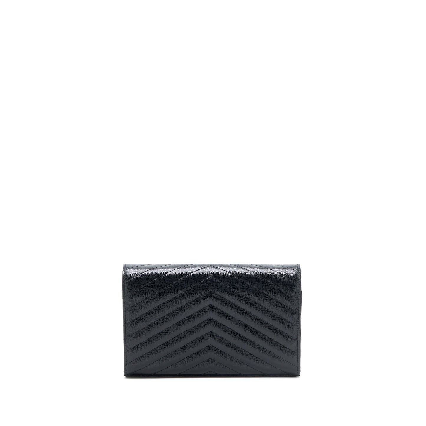 Saint Laurent/ Envelop Chain Wallet Grained CalfSkin Black