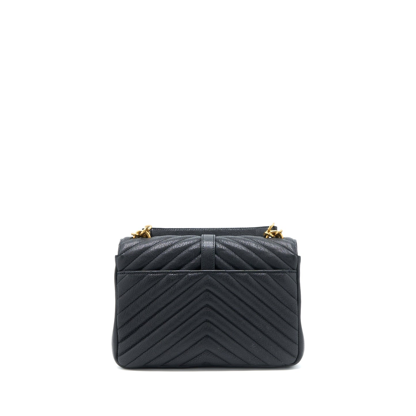 Saint Laurent Quilted Medium College Purse Lambskin Black Brushed