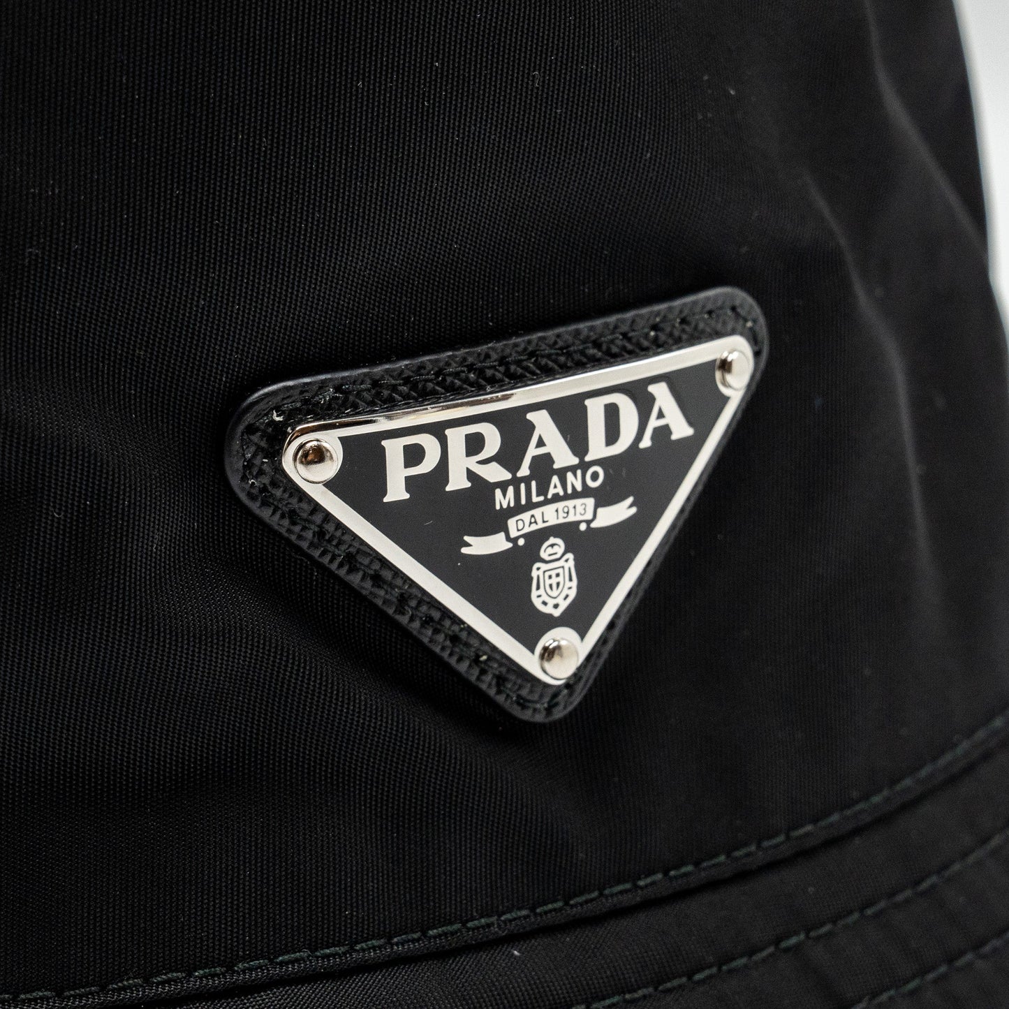 Prada Size M Re-Nylon Bucket Hat Black