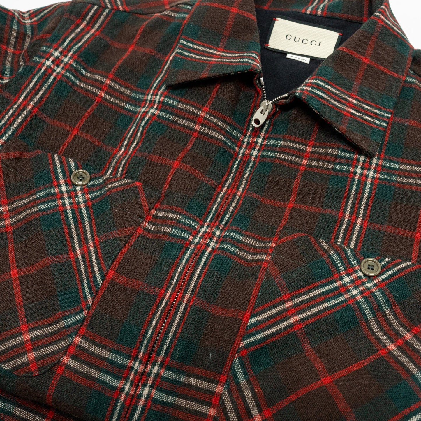 GUCCI Size 46 Menâs Checked Wool Jacket Multicolour