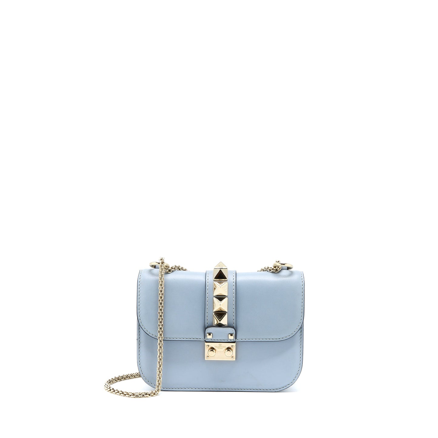 Valentino Rockstud Lock Purse Light Blue