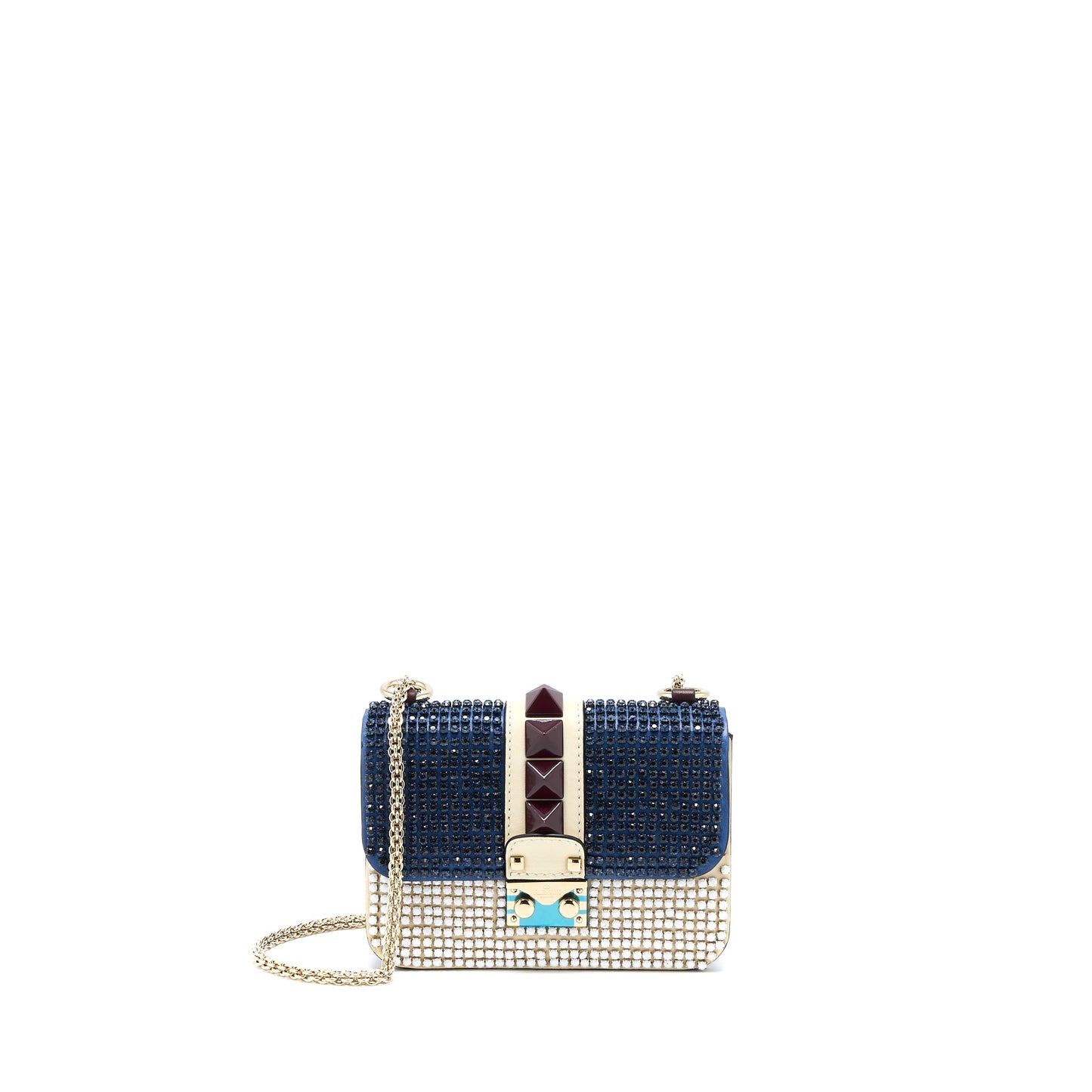 Valentino Mini Rockstud Crossbody Purse Multicolour Crystals