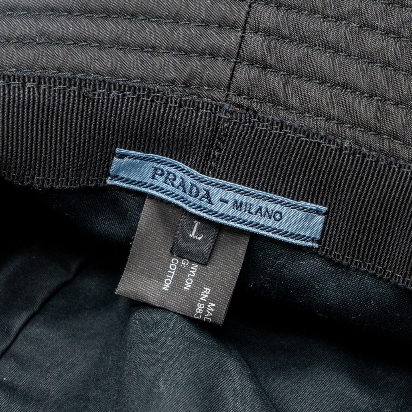 Prada size L re-nylon bucket hat black