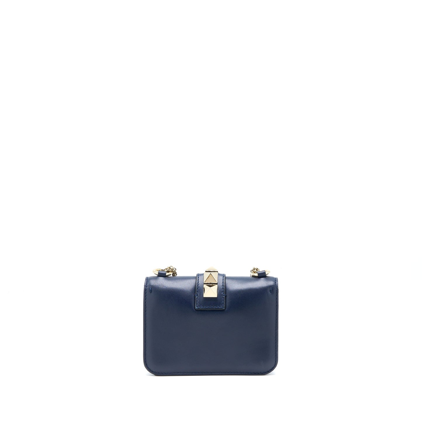 Valentino Mini Garavani Glam Lock Crossbody Purse Navy