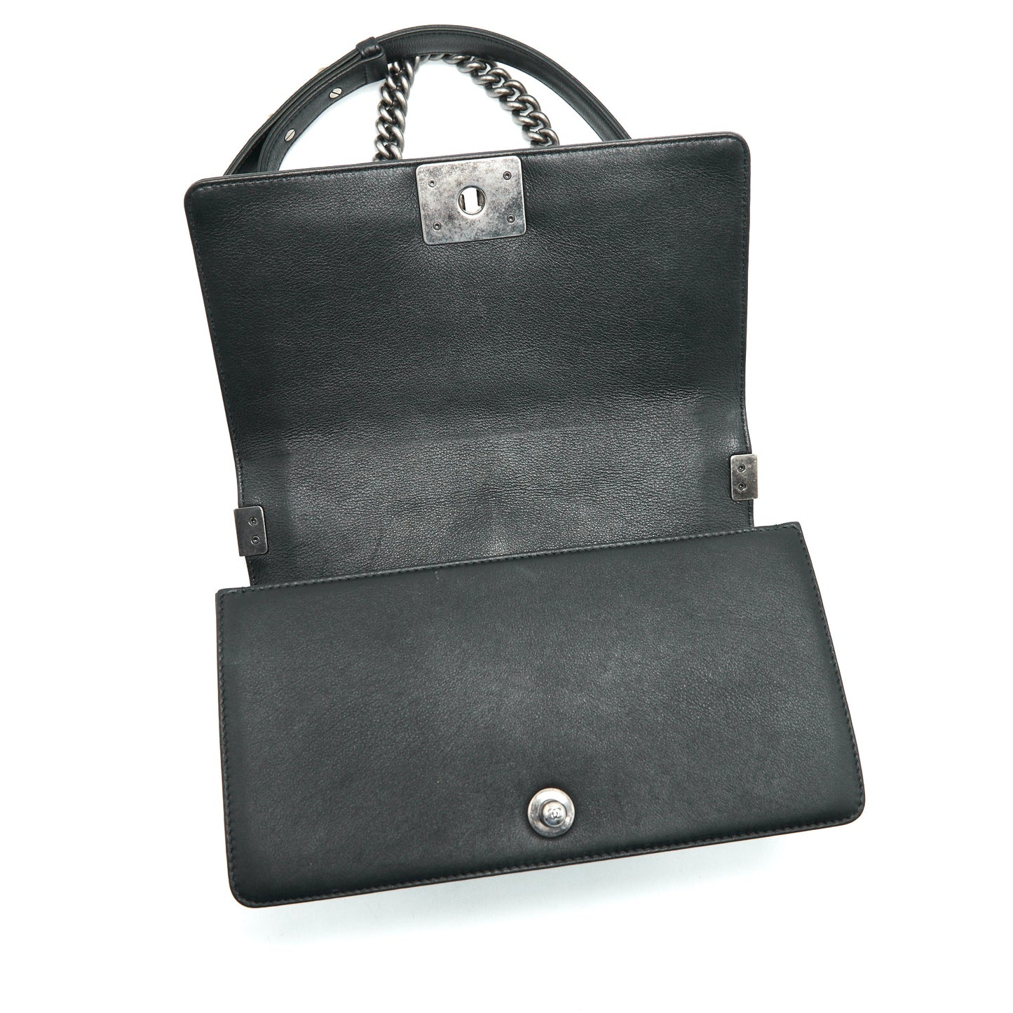 Chanel medium boy Chanel Handbag Black ruthenium hardware