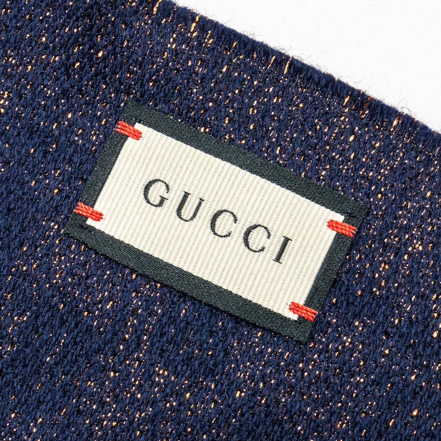 Gucci Wool Scarf Supreme Navy/Gold