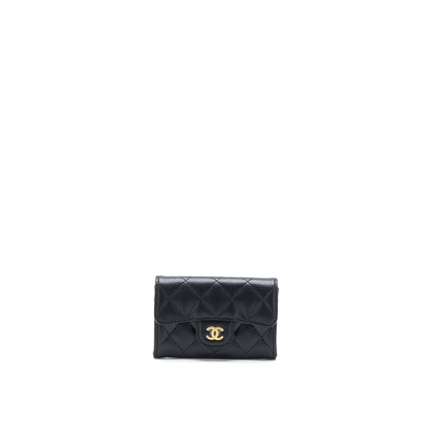 Chanel Classic Flap Card Holder Caviar Black GHW (Microchip)