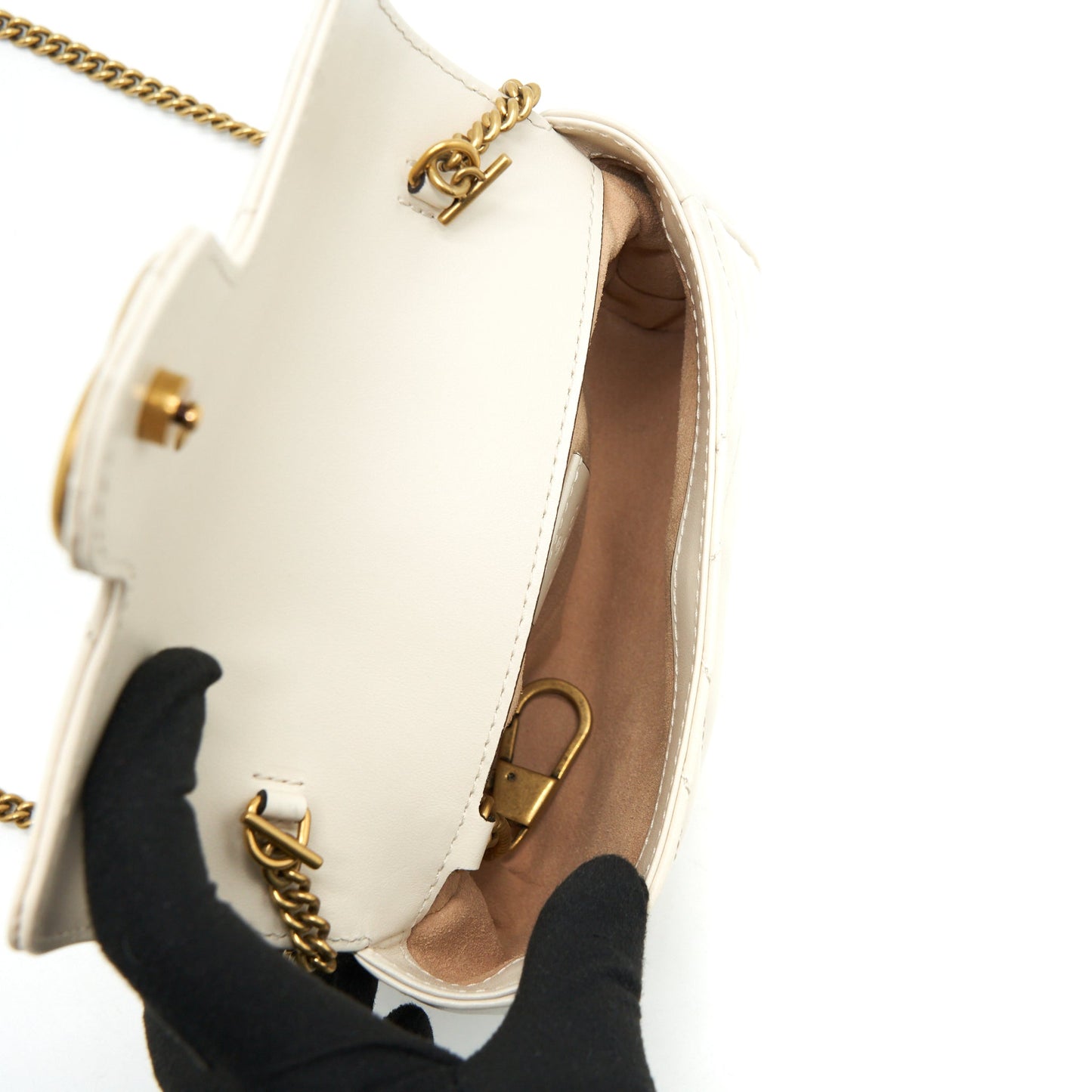 Gucci marmont super mini Purse White