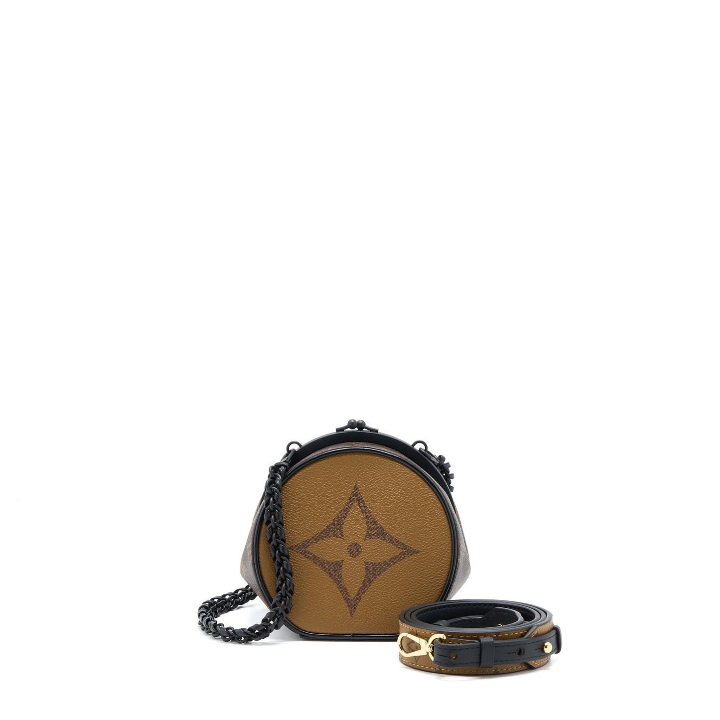 Louis Vuitton Boursicot Chain Purse Reverse Monogram Canvas With Extra Strap