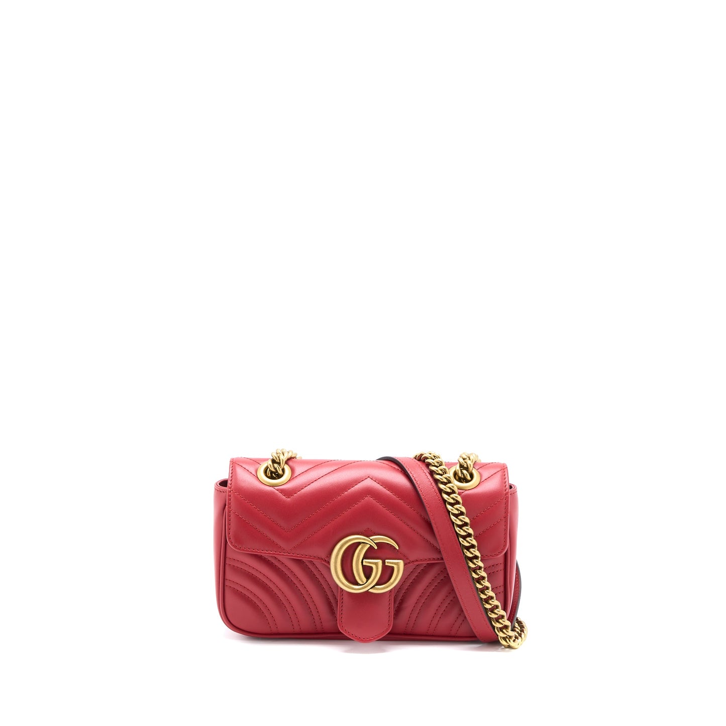 Gucci Mini Marmont Purse Calfskin Red Brushed