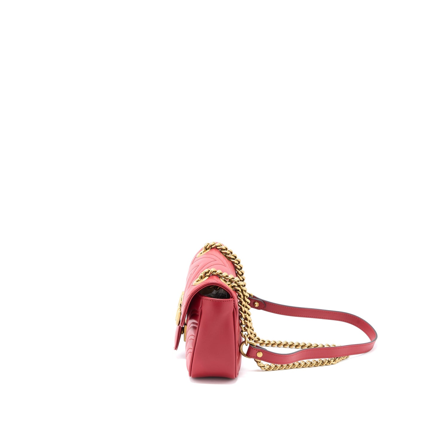 Gucci Mini Marmont Purse Calfskin Red Brushed