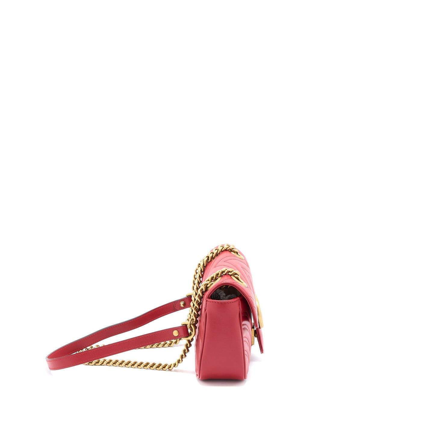 Gucci Mini Marmont Purse Calfskin Red Brushed