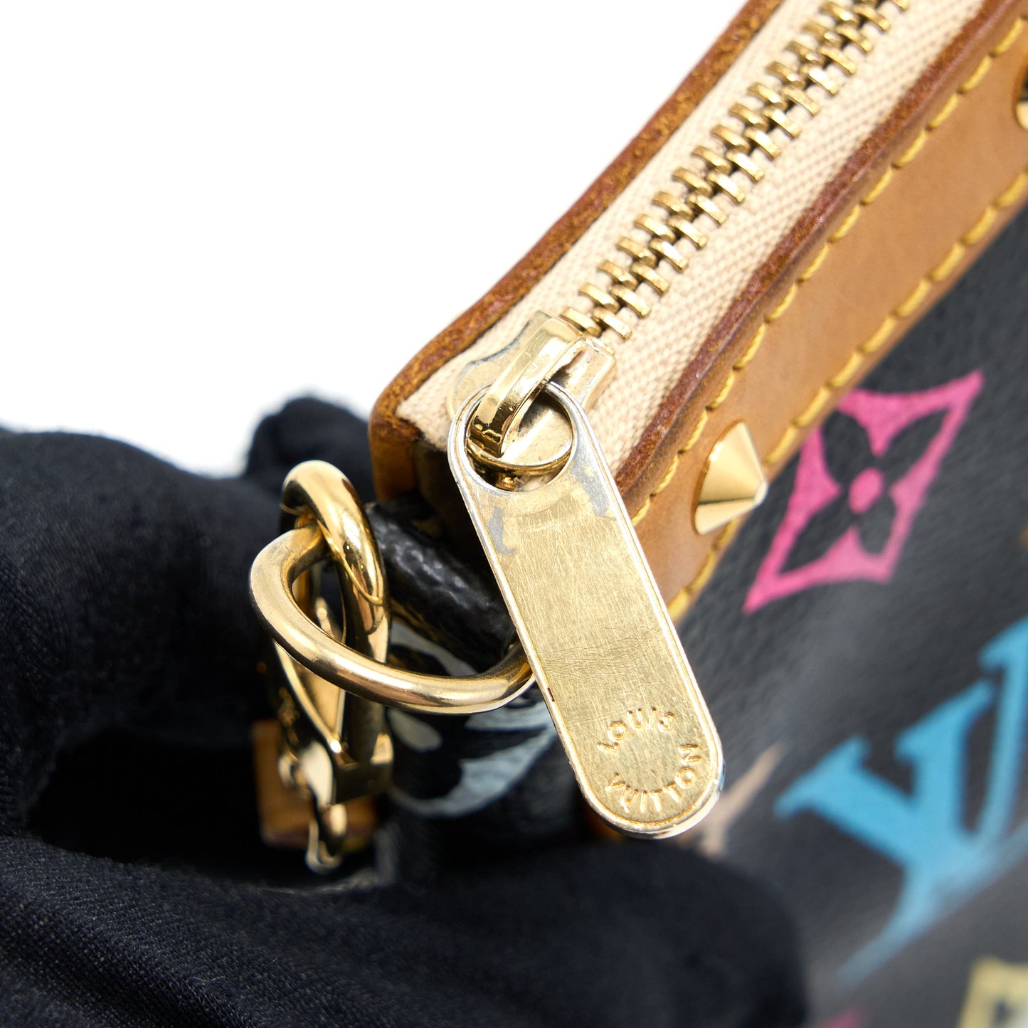 Louis Vuitton Vintage Pochette Accessories Multicolour Monogram Canvas Black
