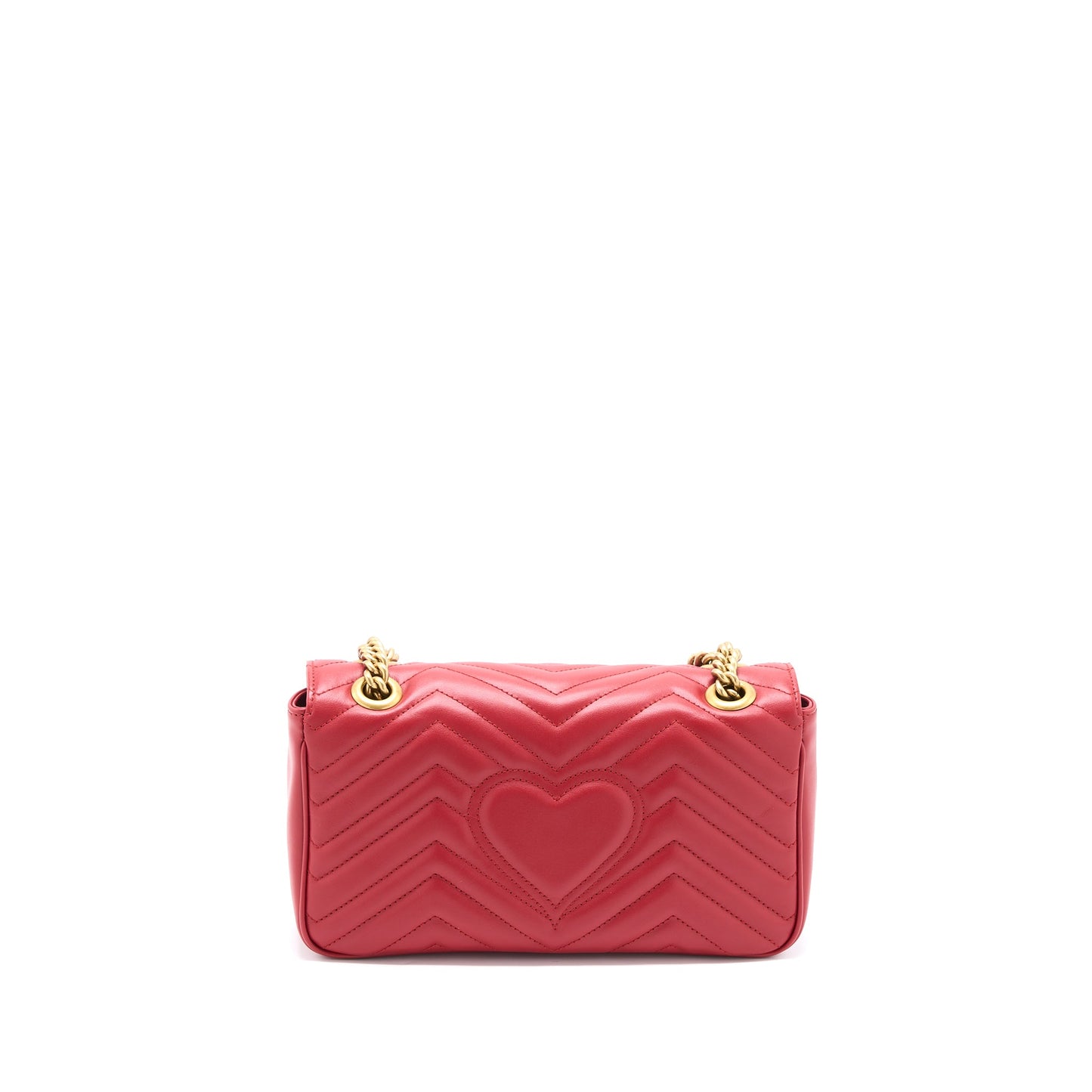 Gucci Small Marmont Purse Calfskin Red Brushed