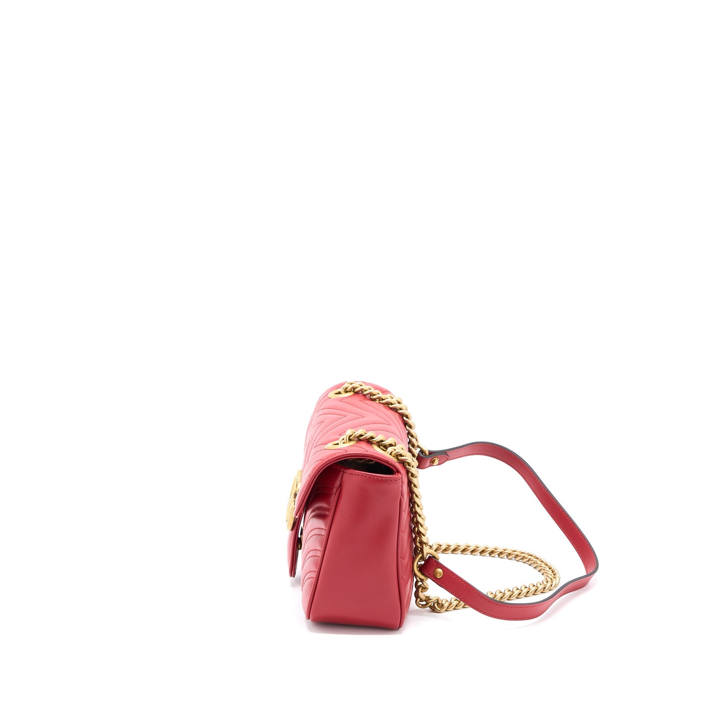 Gucci Small Marmont Purse Calfskin Red Brushed