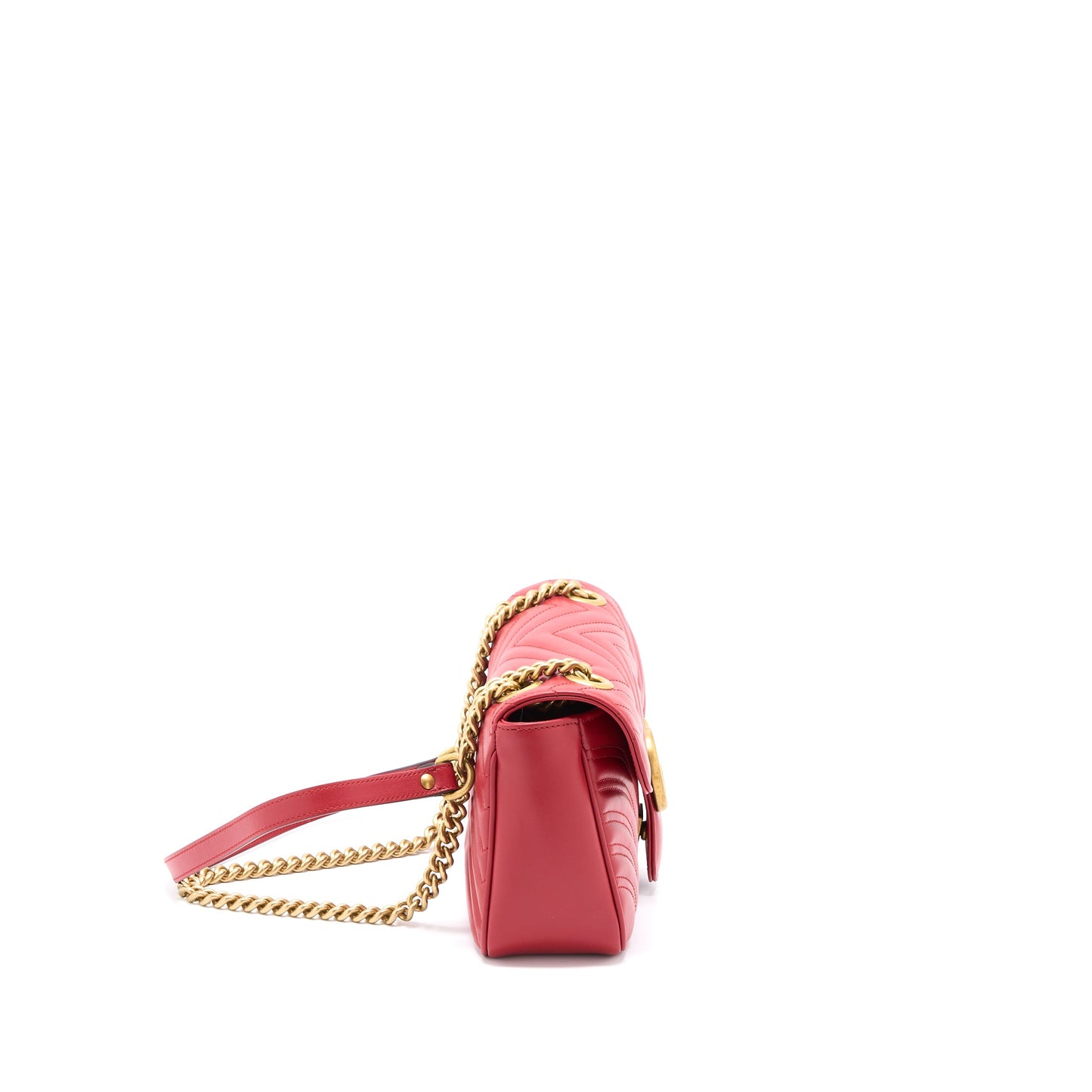 Gucci Small Marmont Purse Calfskin Red Brushed