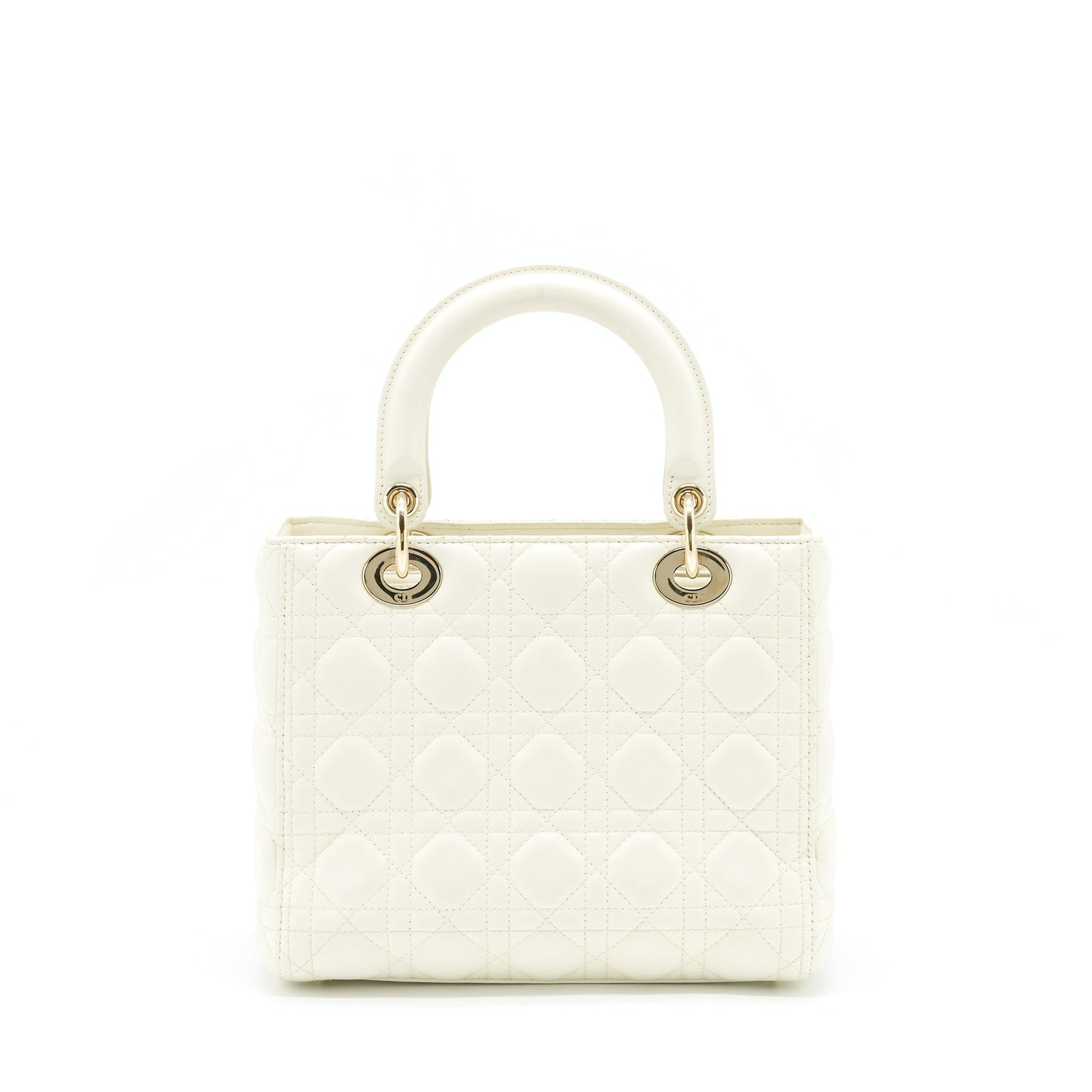 Dior Medium Lady Dior Purse Lambskin White