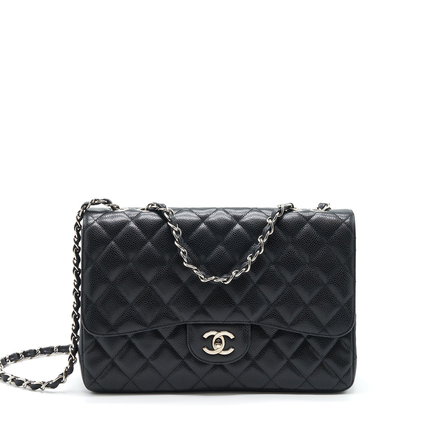 Chanel Jumbo Single Flap Bag Caviar Black SHW