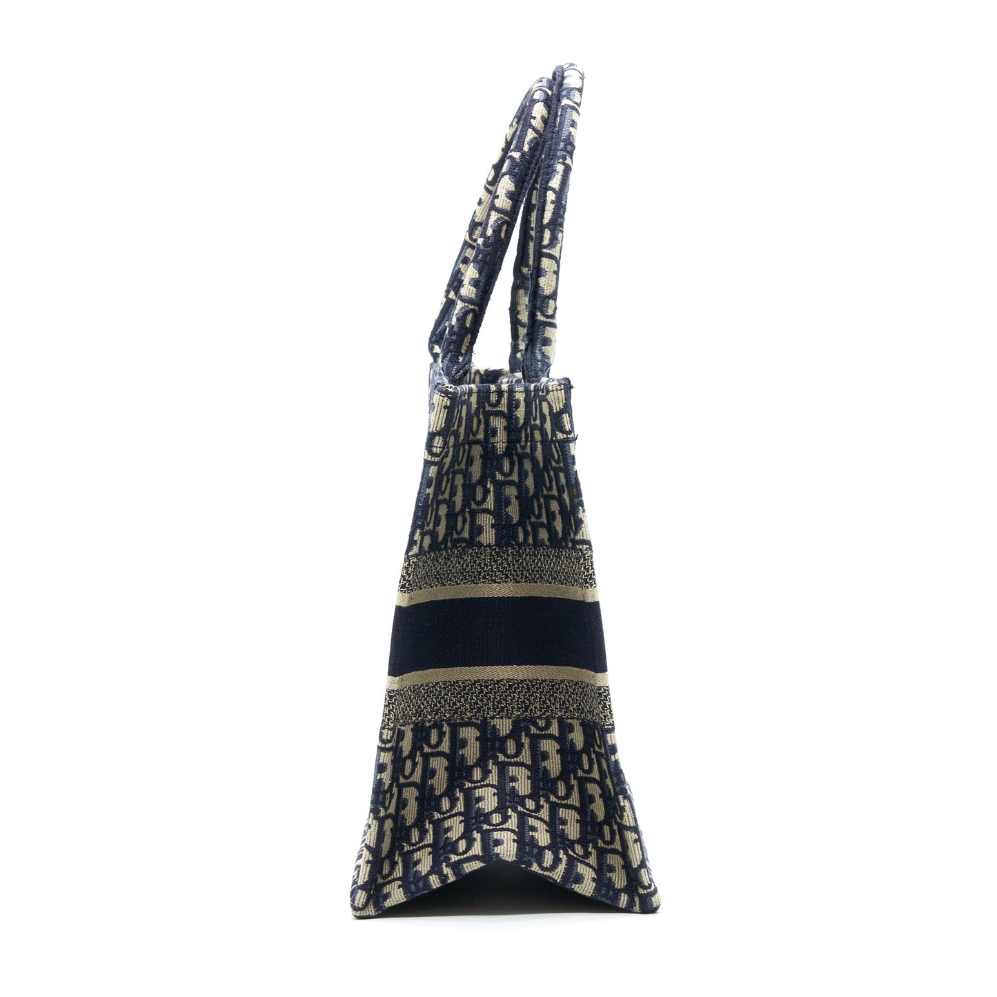 Dior Small Booktote Bag Blue Oblique Embroidery