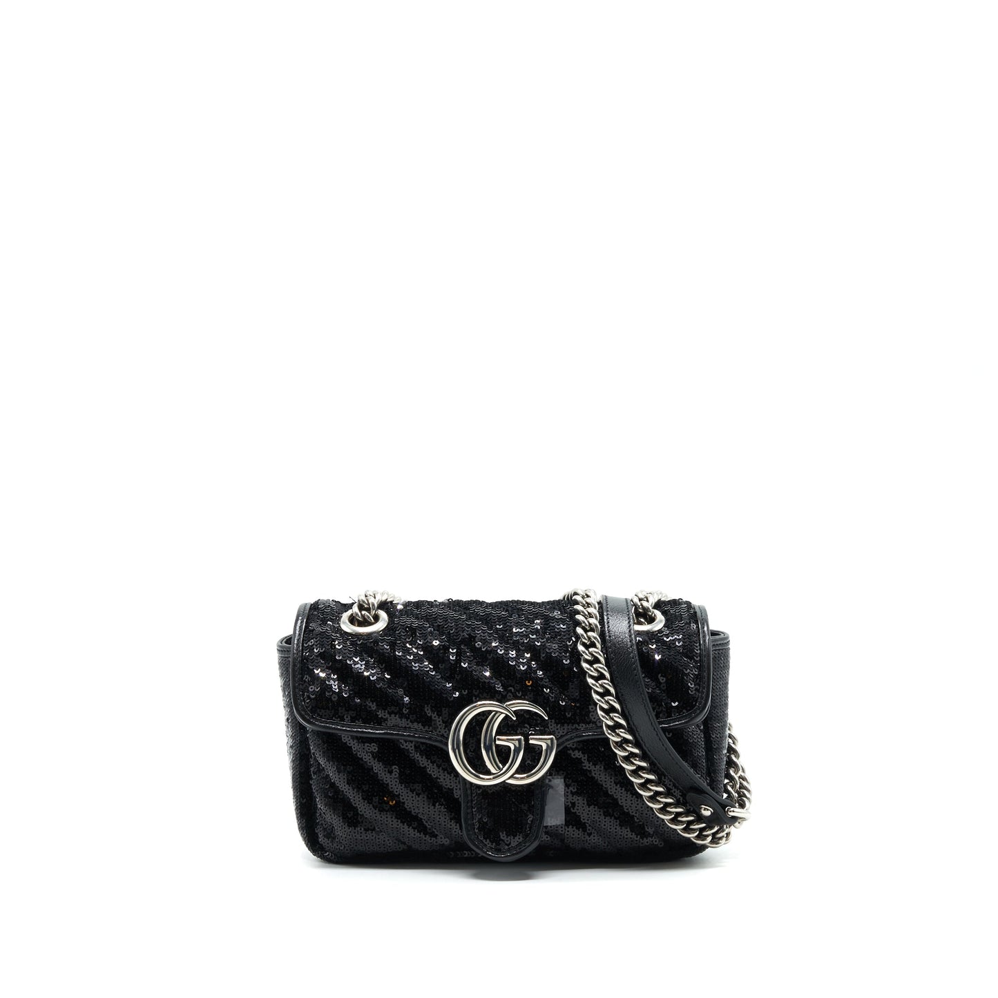 Gucci Marmont Mini Sequin Mini Purse Black