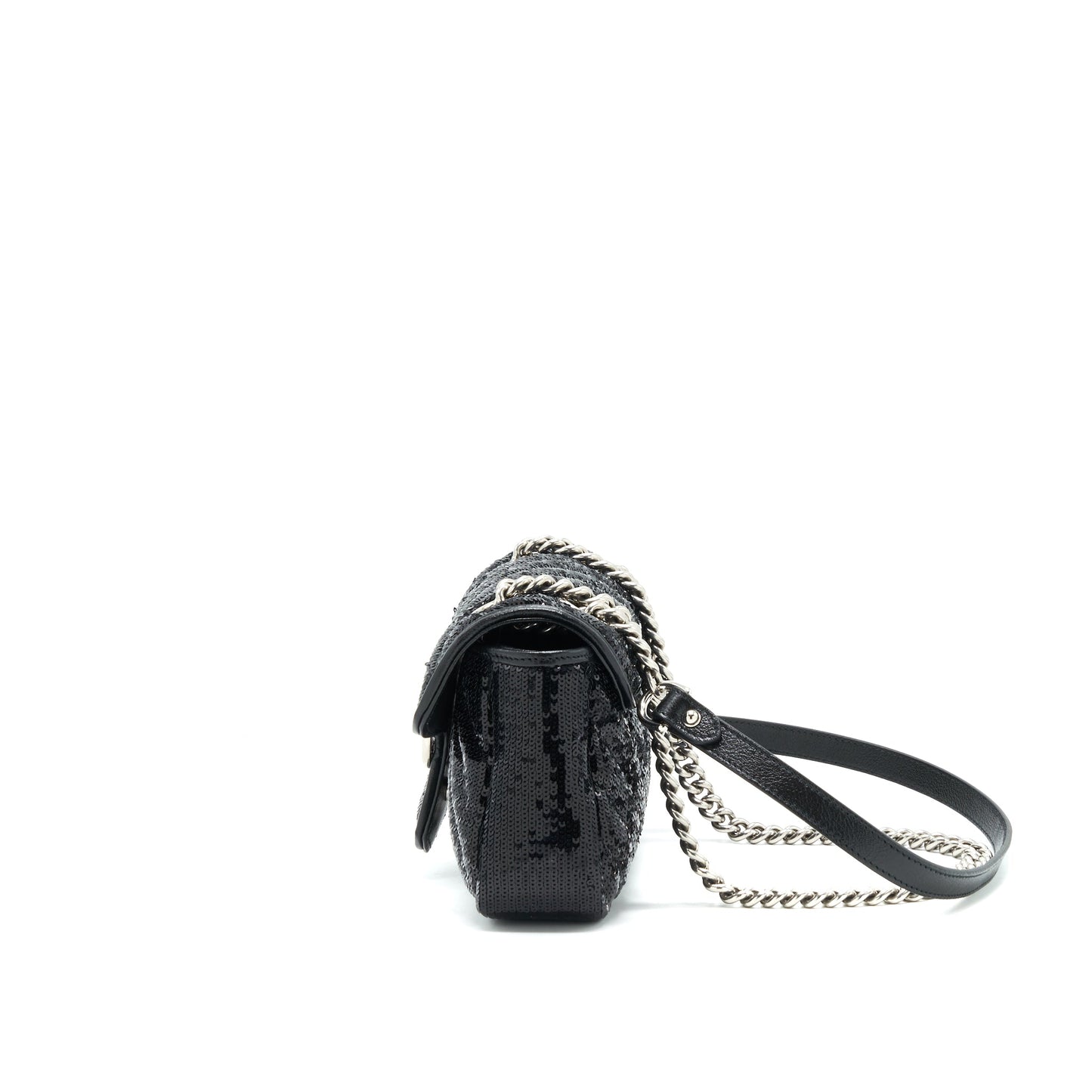 Gucci Marmont Mini Sequin Mini Purse Black