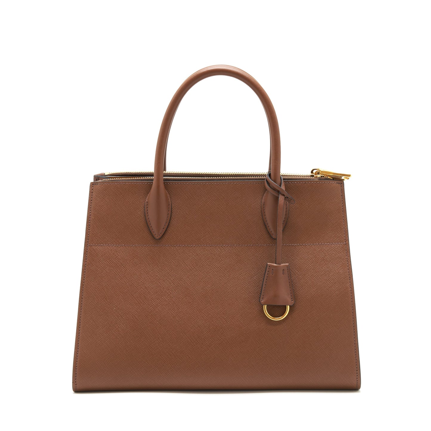 PRADA Saffiano Borda Purse Brown