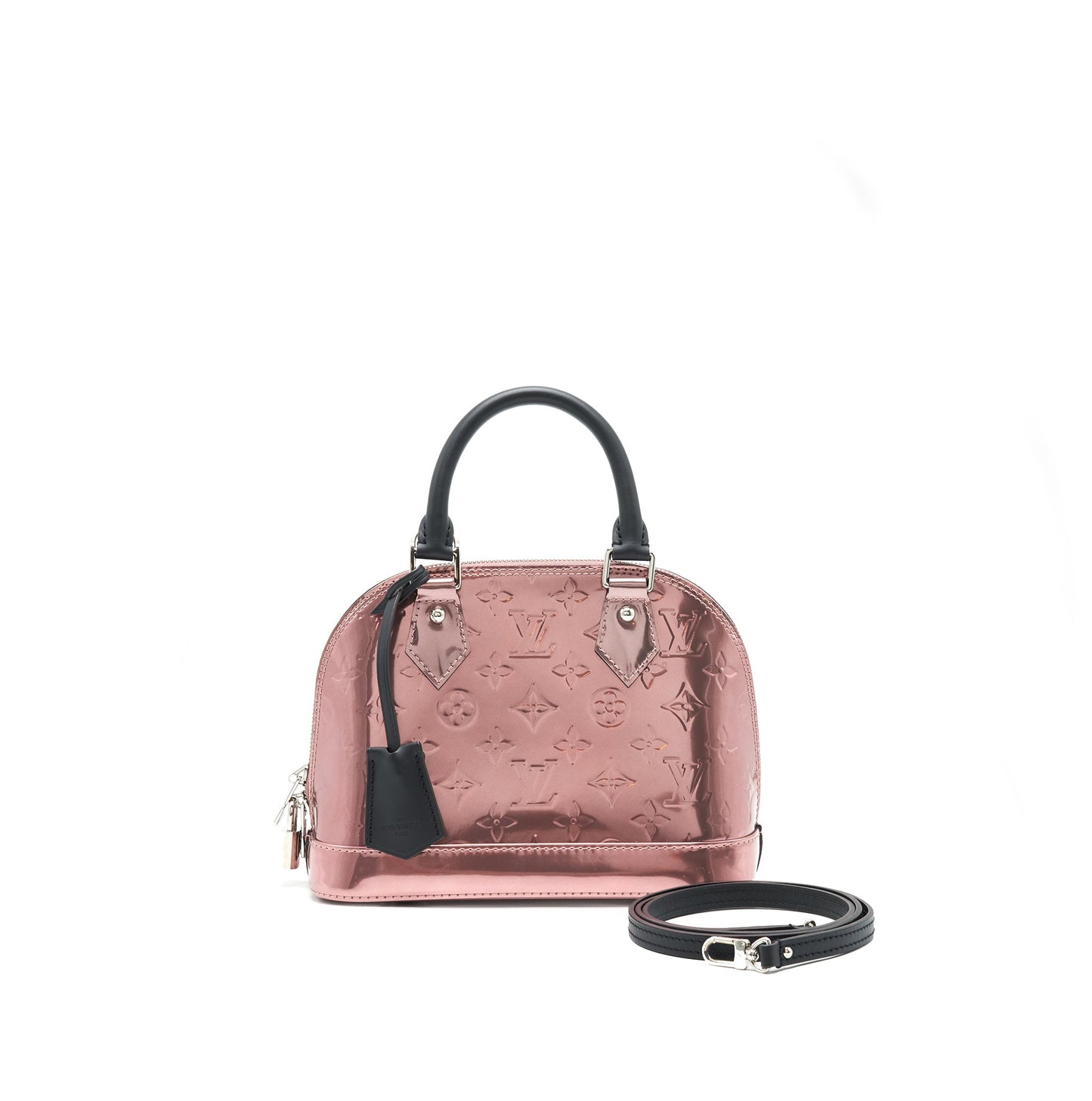 LOUIS VUITTON PATENT LEATHER METALLIC BLACK HANDLE