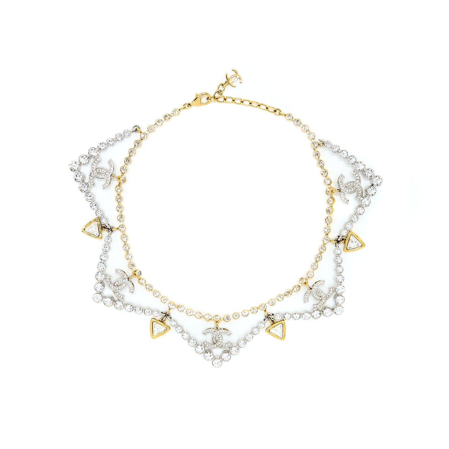 Chanel Crystal CC Choker Gold Tone