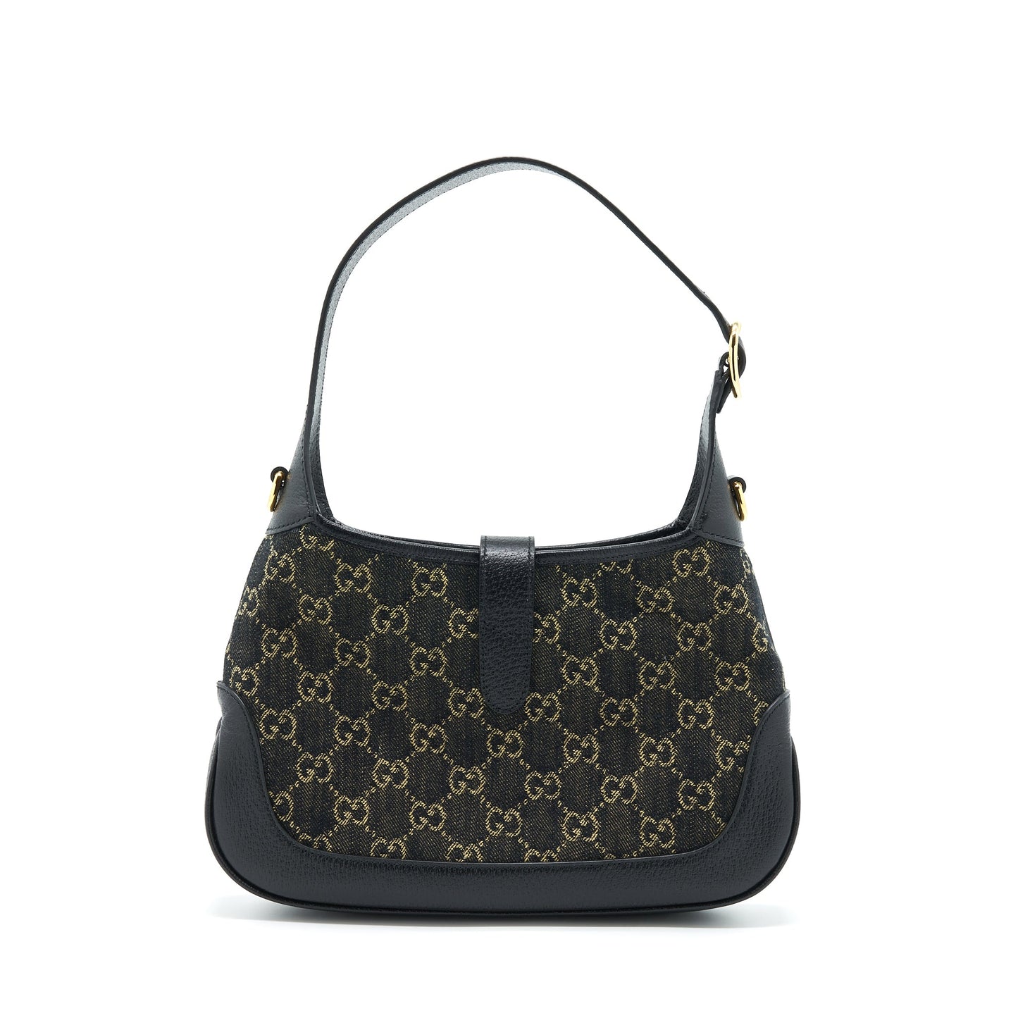 Gucci Jackie 1961 Small Mini Purse Denim/Leather Black