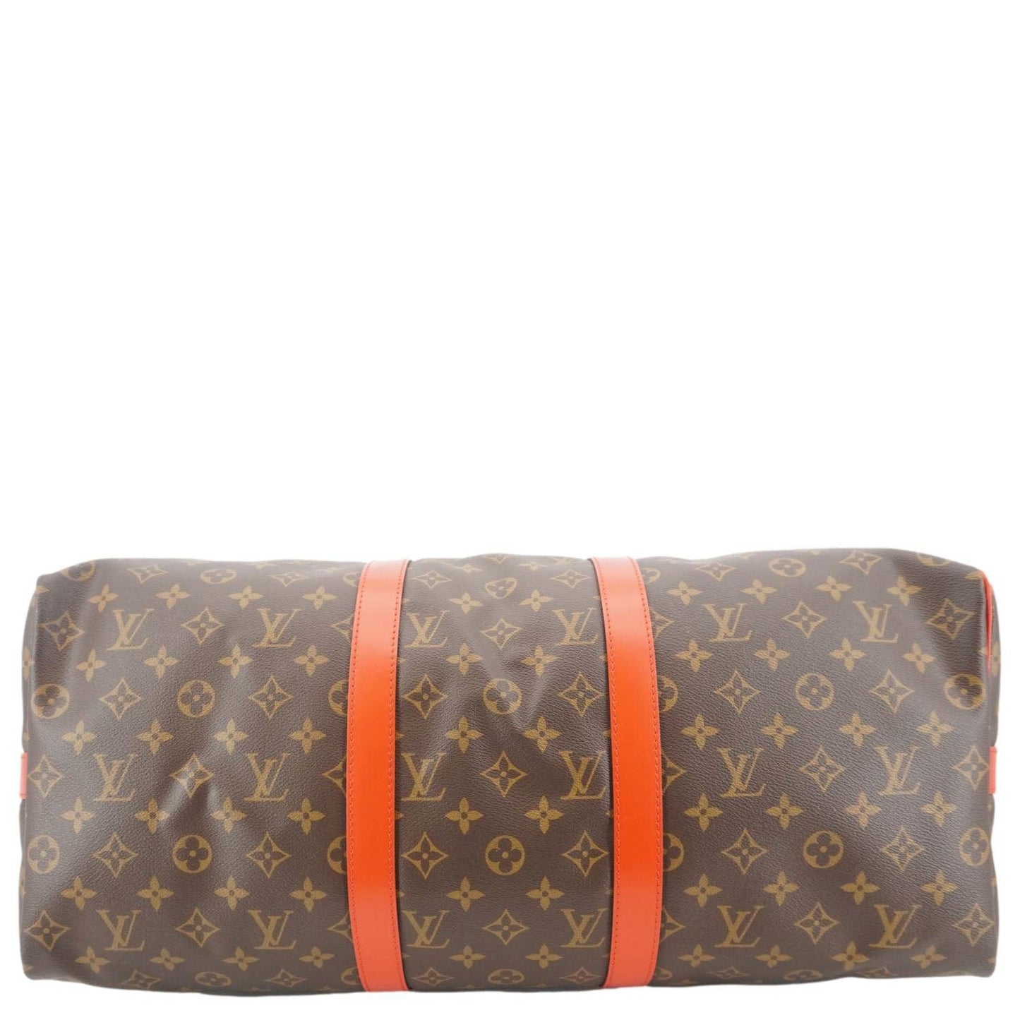 LOUIS VUITTON Keepall Bandoulière 50 Monogram Canvas Travel Bag Coquelicot