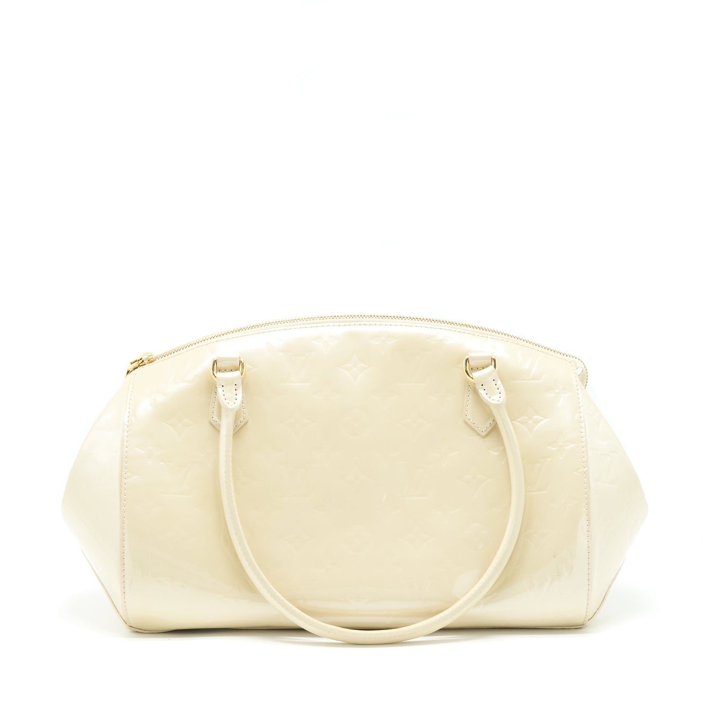 Louis Vuitton Vintage Bowling Tote Mini Purse Patent white