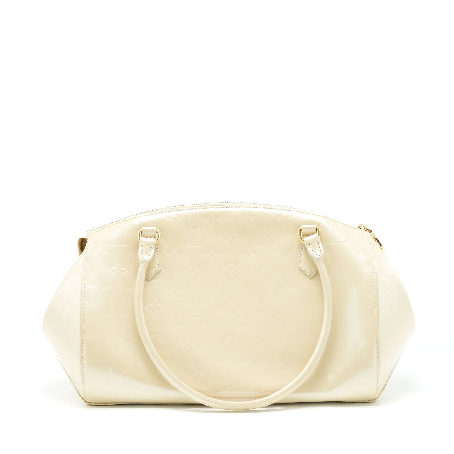 Louis Vuitton Vintage Bowling Tote Mini Purse Patent white