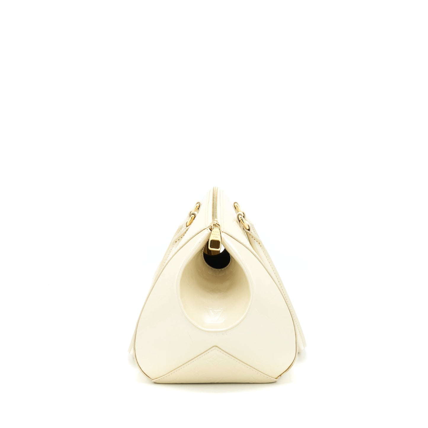 Louis Vuitton Vintage Bowling Tote Mini Purse Patent white