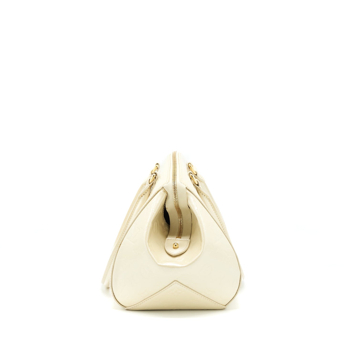 Louis Vuitton Vintage Bowling Tote Mini Purse Patent white