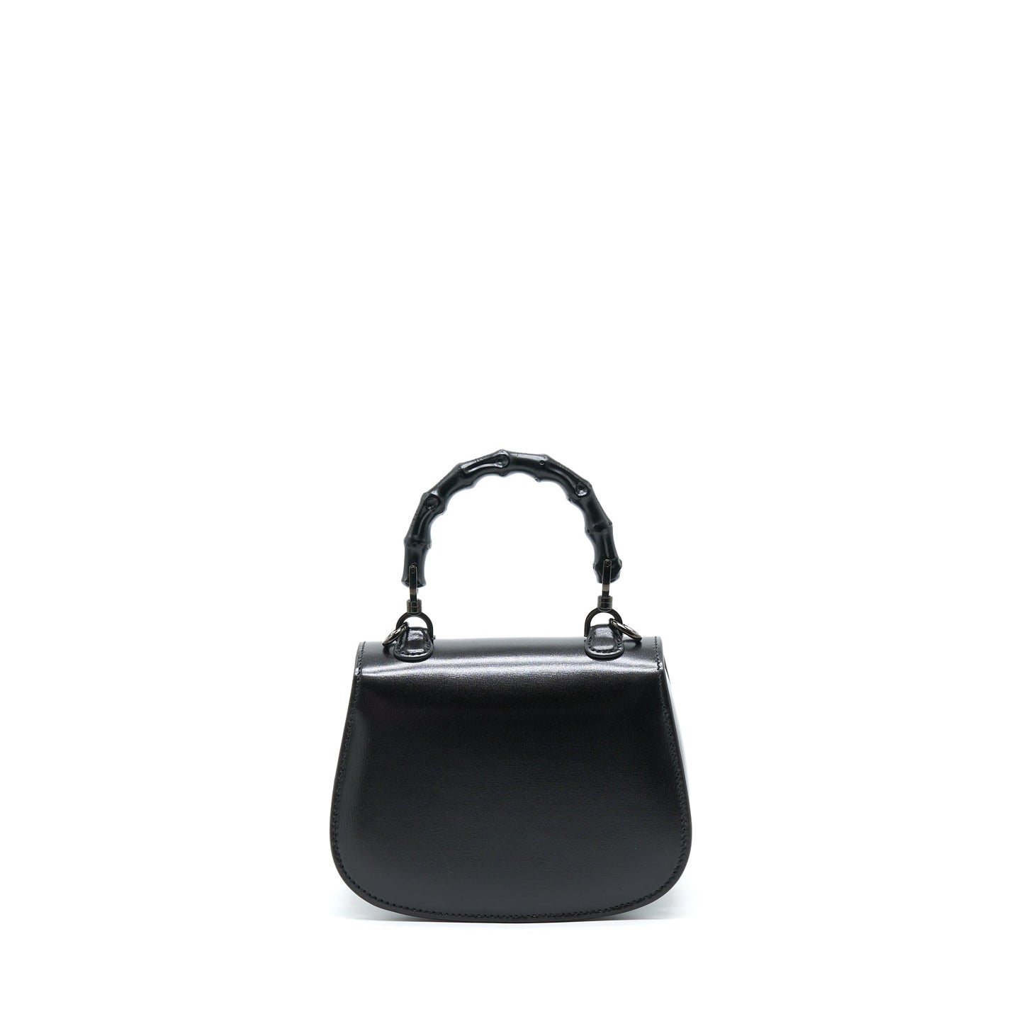 Gucci Bamboo 1947 Mini Top Handle Purse Black With Black Hardware