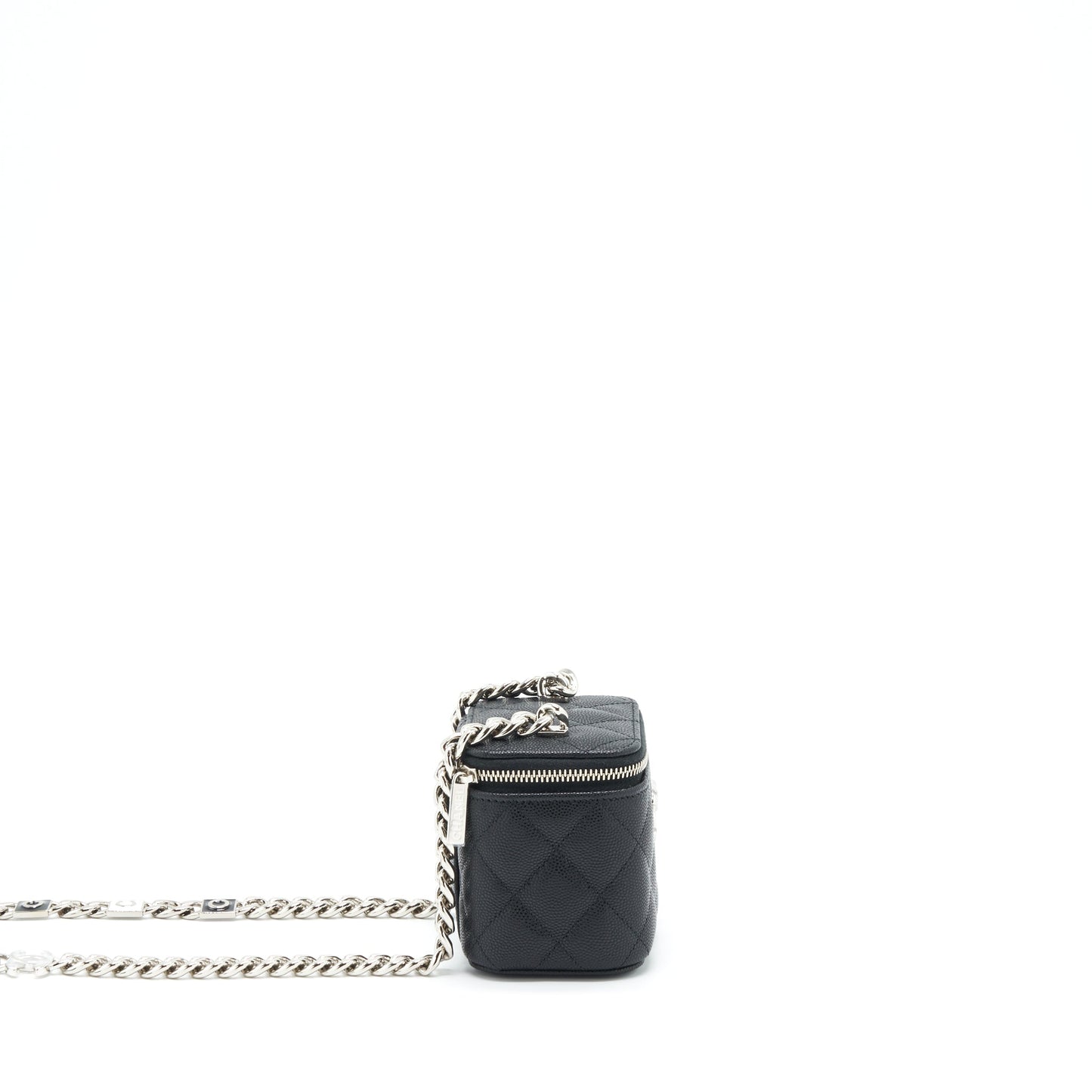 Chanel 22S mini vanity with giant chain caviar black HW