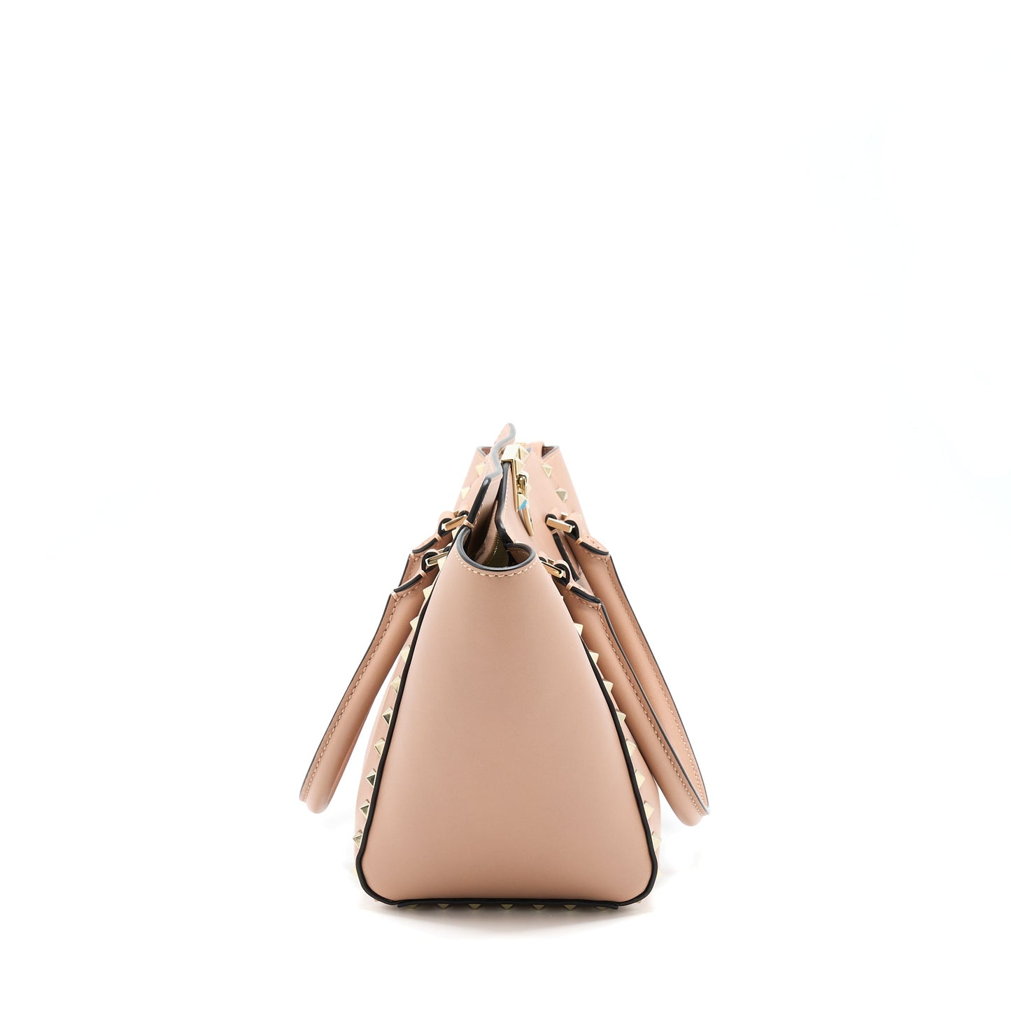 Valentino Rockstud Double Handle Top Purse Pink