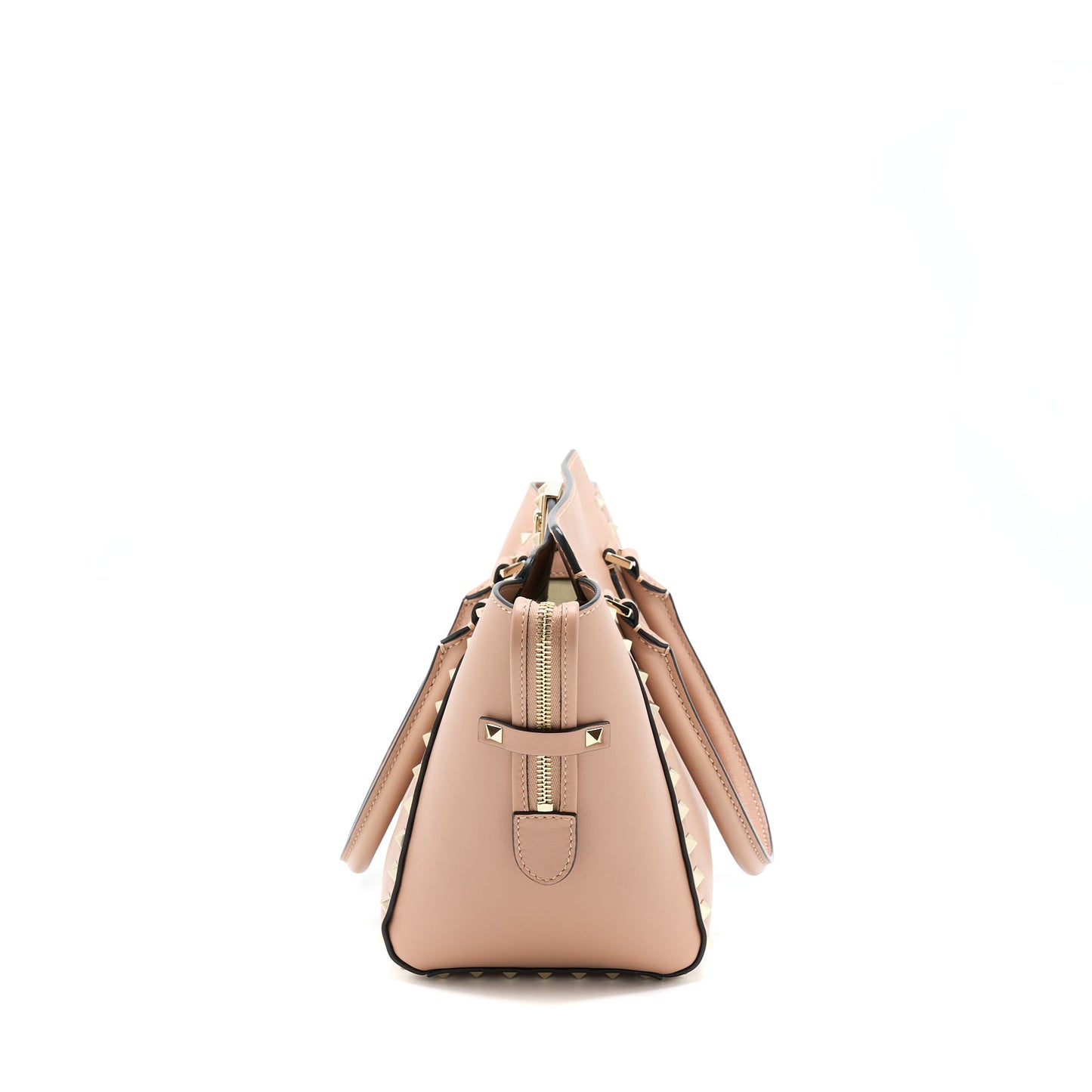 Valentino Rockstud Double Handle Top Purse Pink