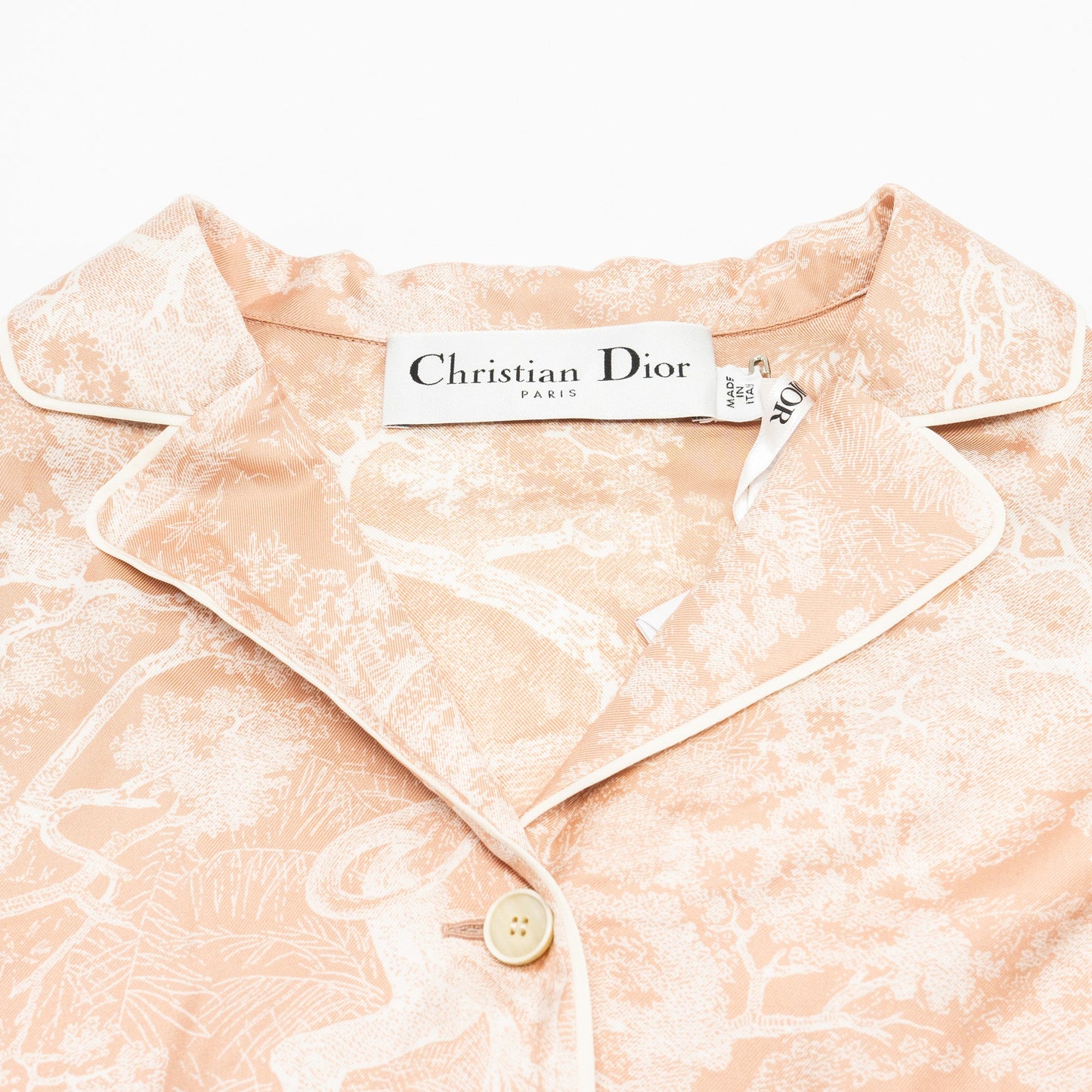 Size 34 Toile De Jouy Shirt Silk Pink/White