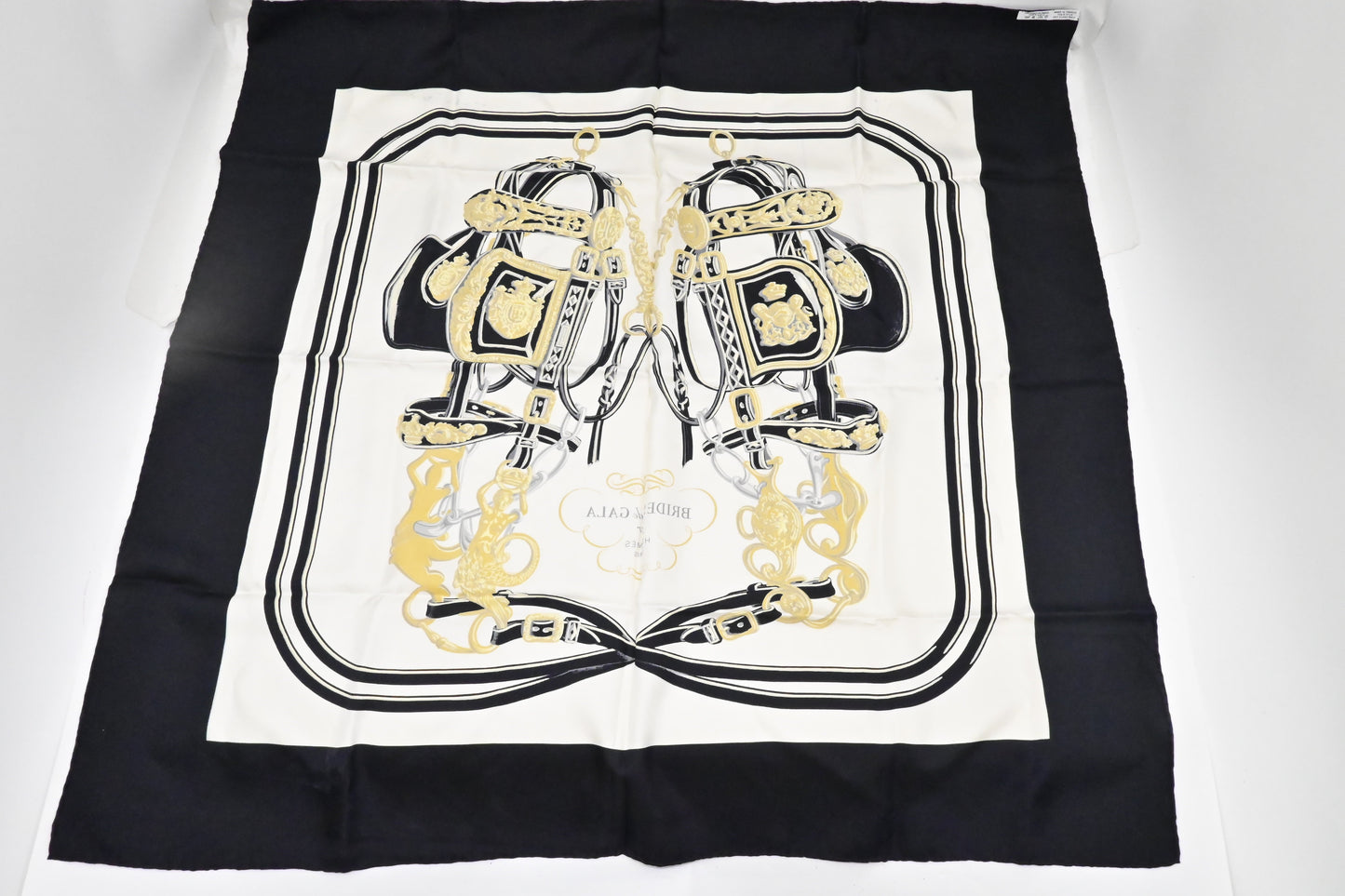 Hermes "Brides de Gala" Carre 90 in Black Silk