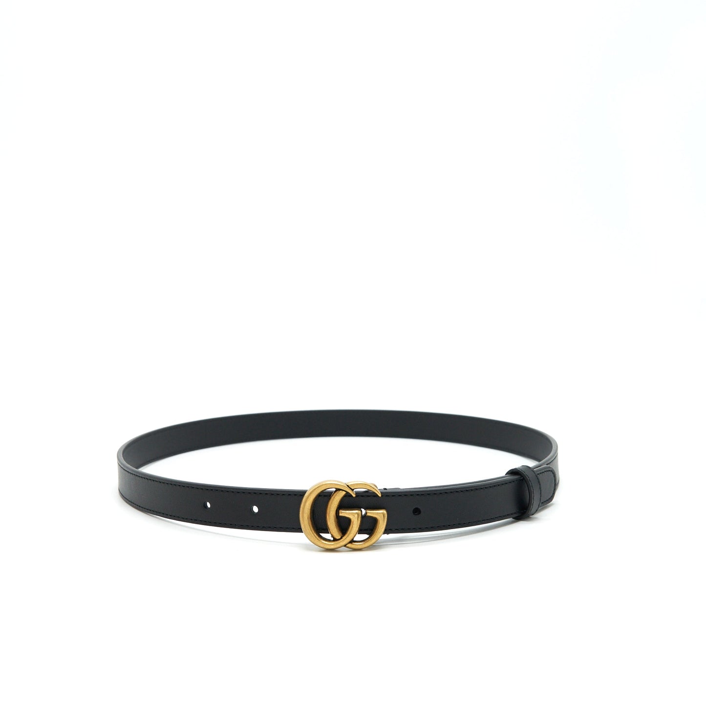 Gucci Size80 Buckle 2cm Leather Belt Black