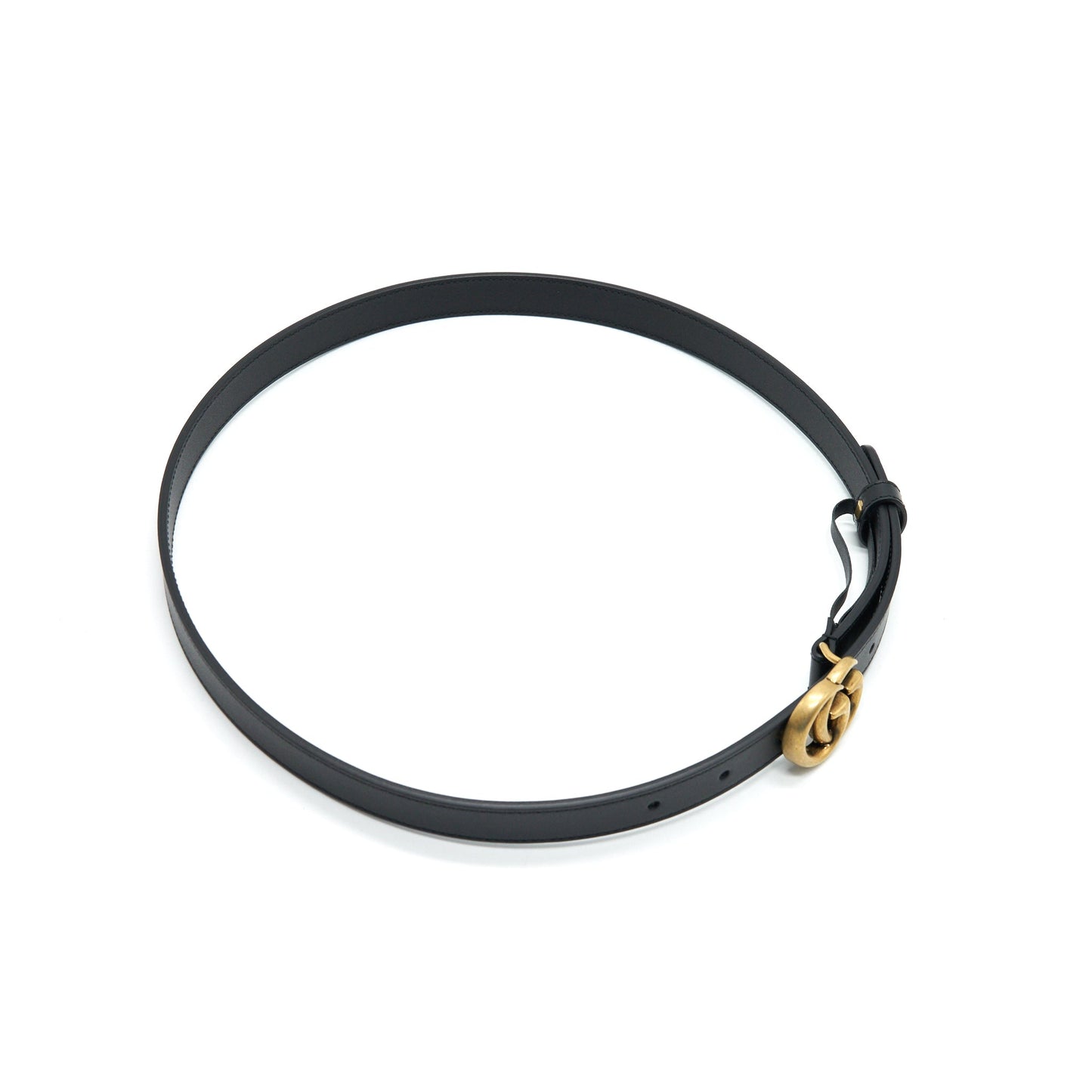 Gucci Size80 Buckle 2cm Leather Belt Black